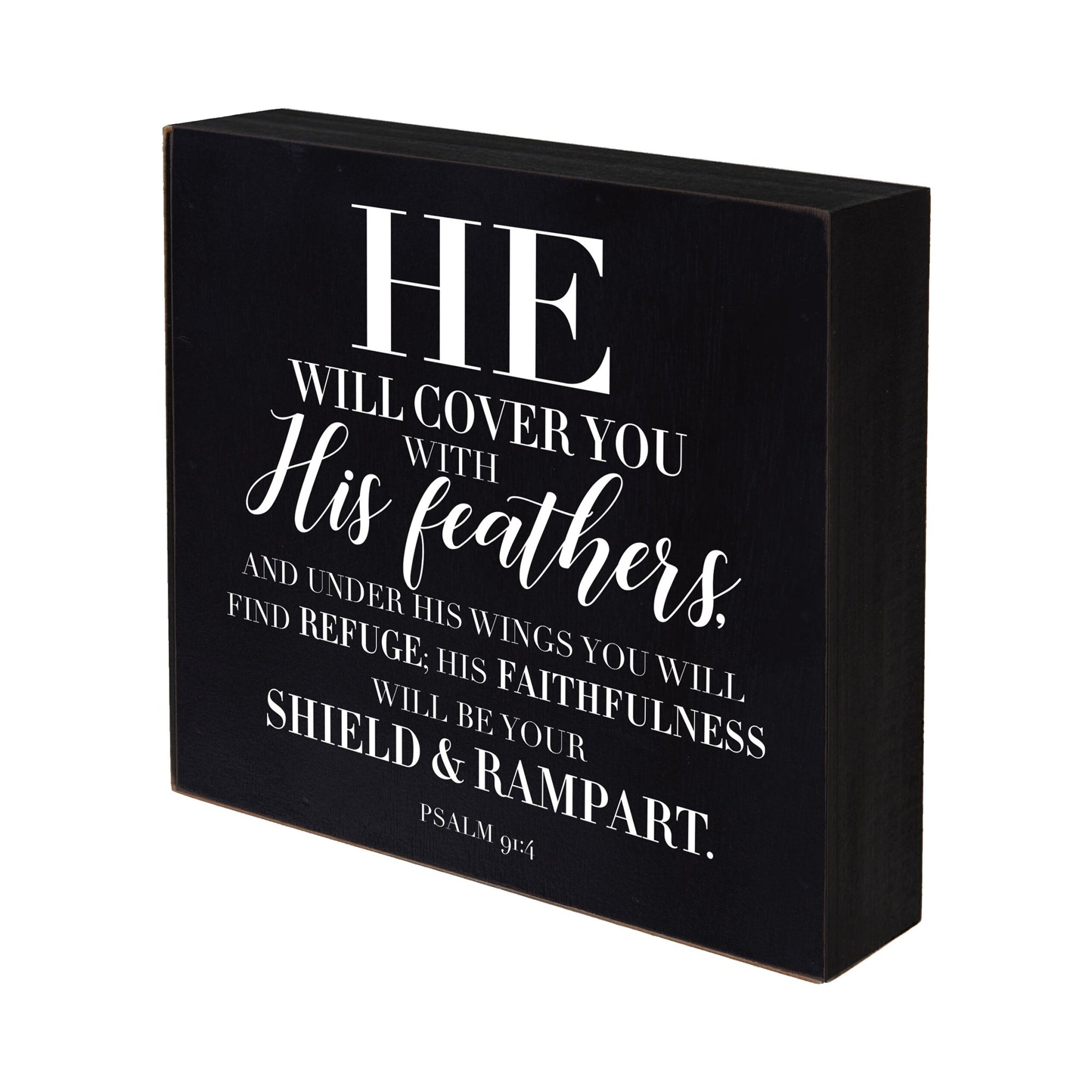 Inspirational 6x6 Shadow Box He Will Cover You - LifeSong Milestones