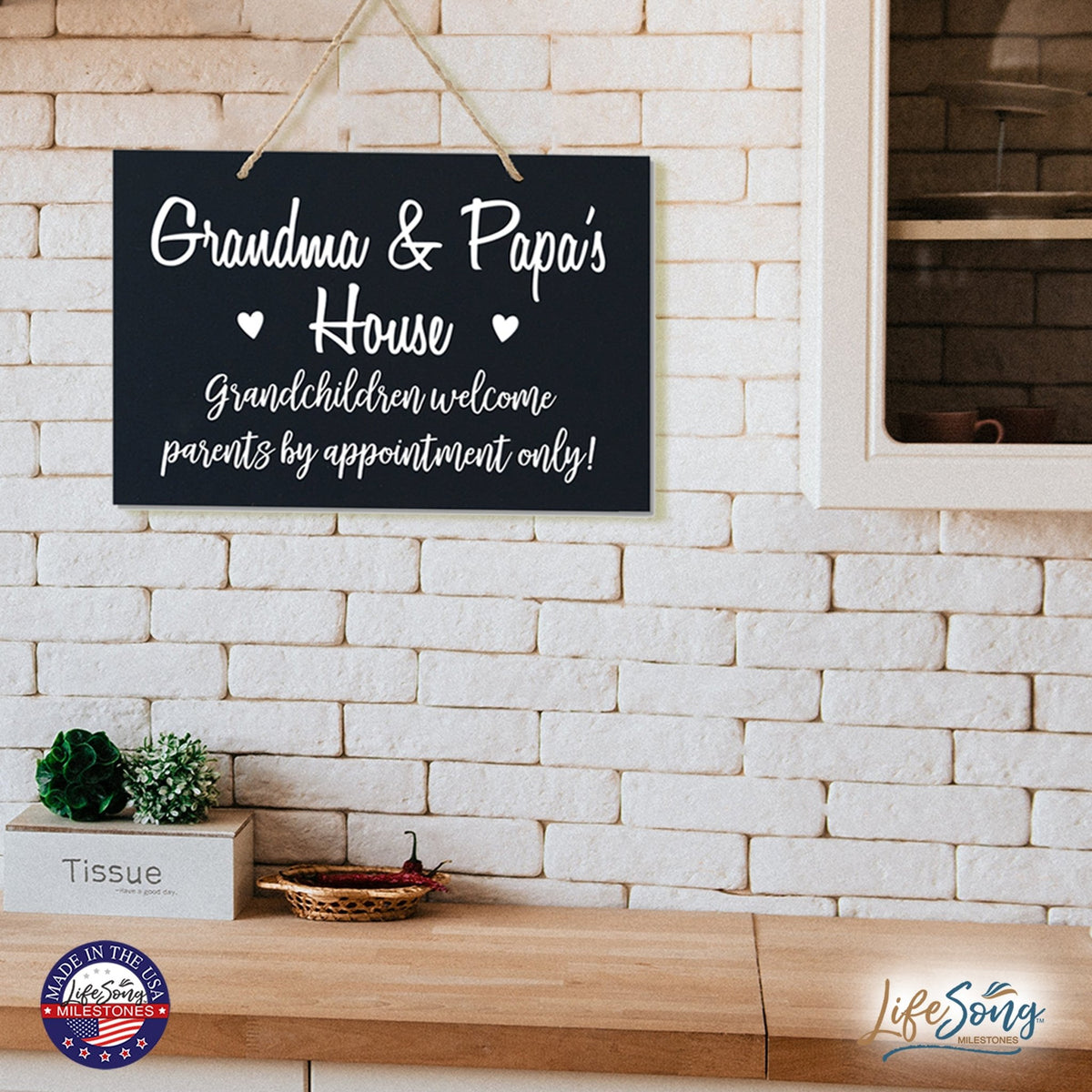 Gifts for Grandparents Home Decoration Grandchildren Sign - LifeSong  Milestones