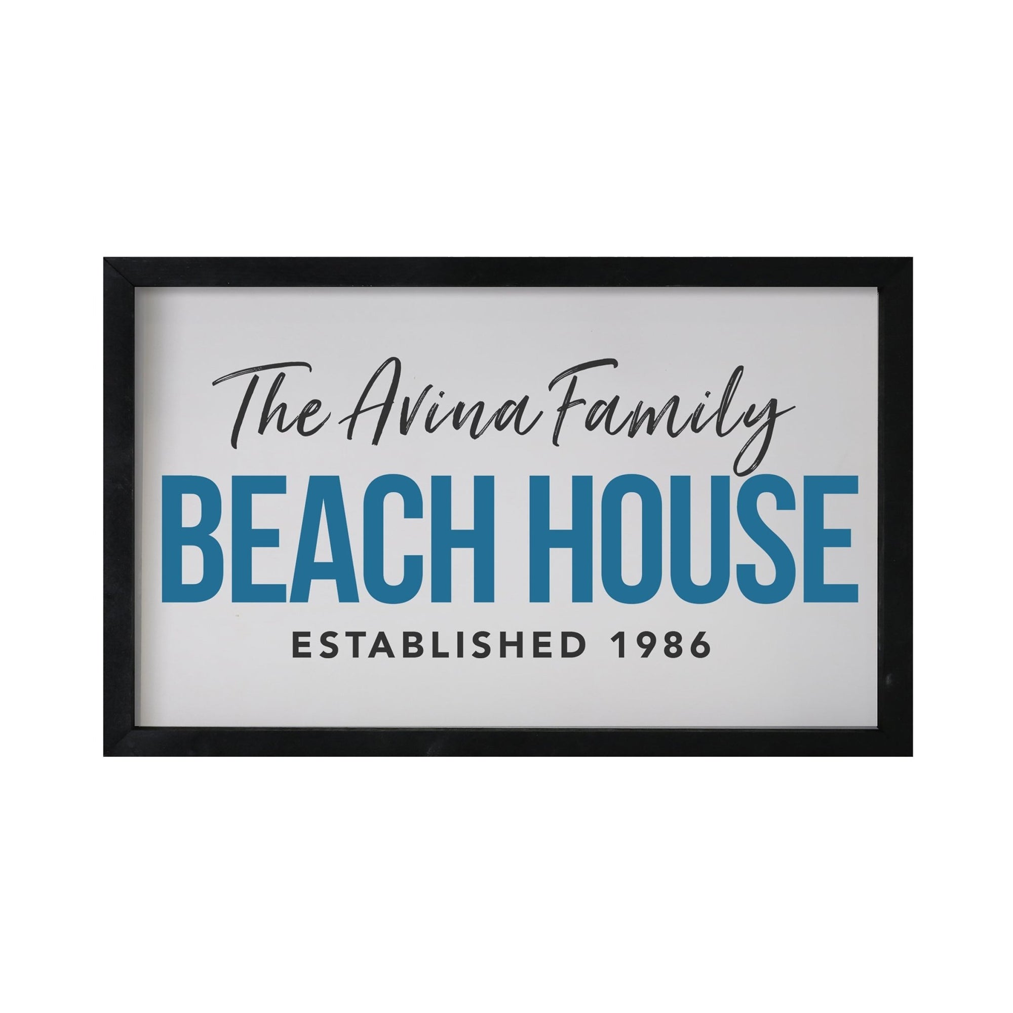 Inspirational Personalized Framed Shadow Box 12x18 - Beach House - LifeSong Milestones