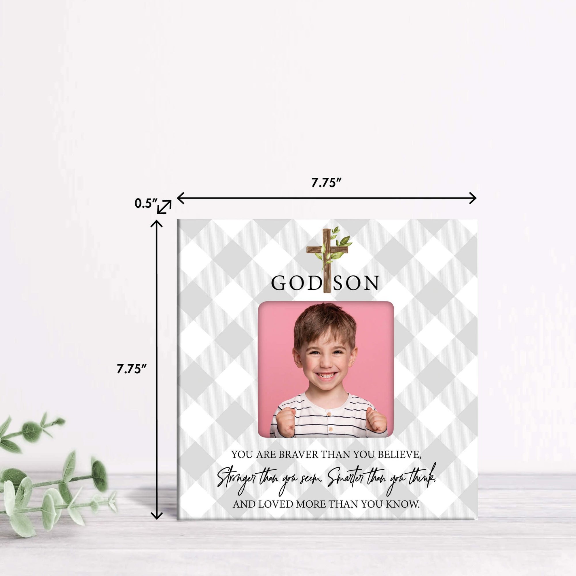 Inspirational Wooden Picture Frame for Godson - LifeSong Milestones