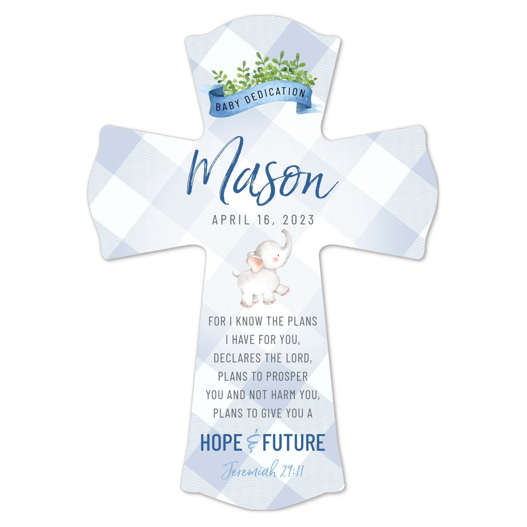 Lifesong Milestones Personalized Baby Dedication Wall Cross - LifeSong ...