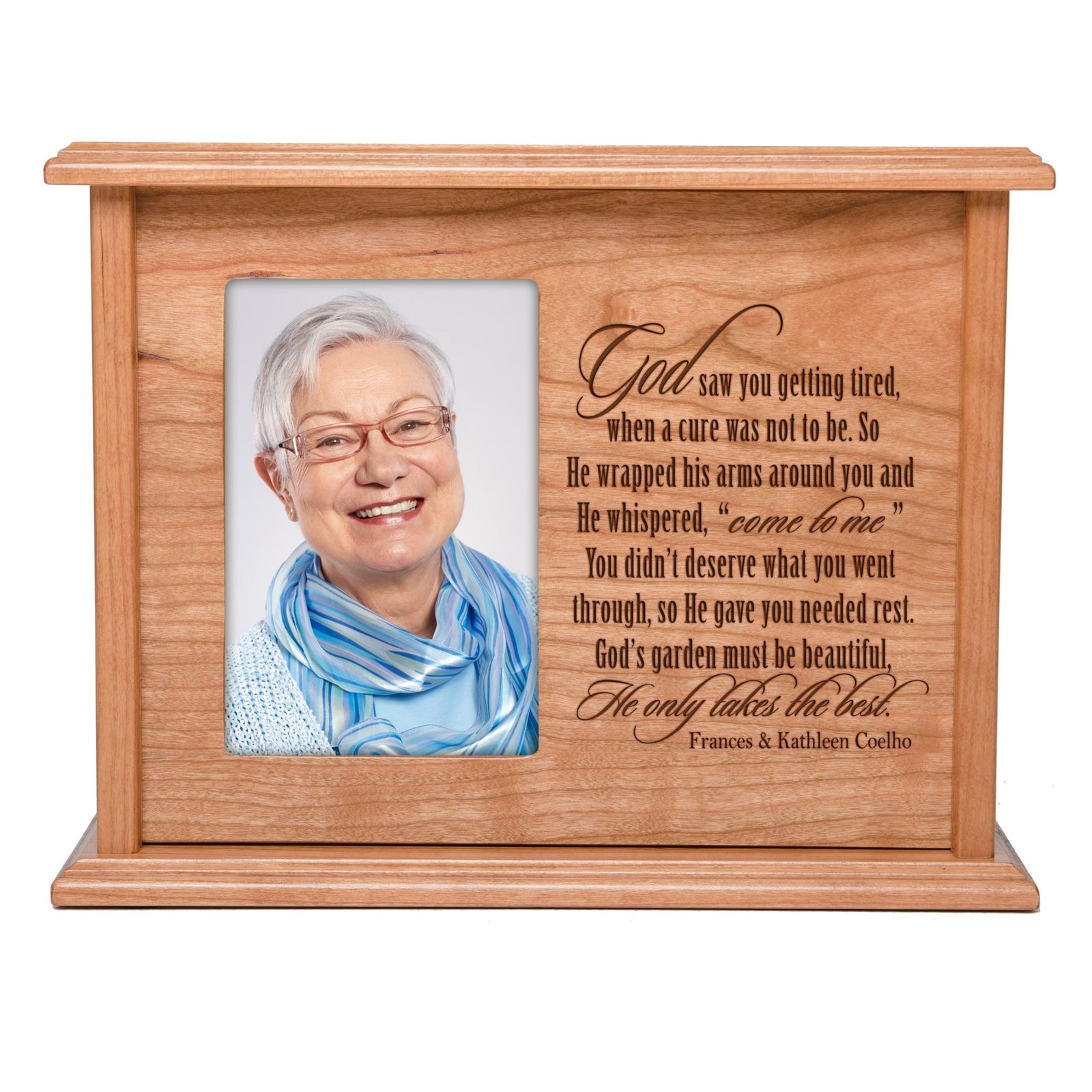 Personalized Engraved Photo Cremation Urn Box Memorial Gift