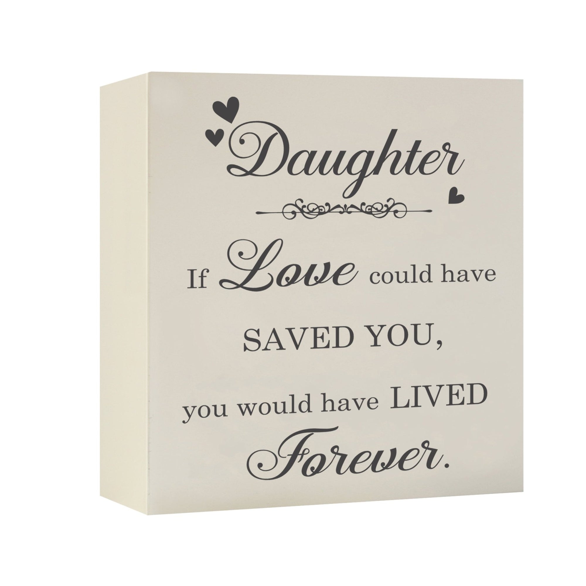 A detailed view of Lifesong Milestones Memorial Shadow Box Urn For Human Ashes, showing its refined craftsmanship and emotional message, ideal for honoring loved ones in an elegant and meaningful way