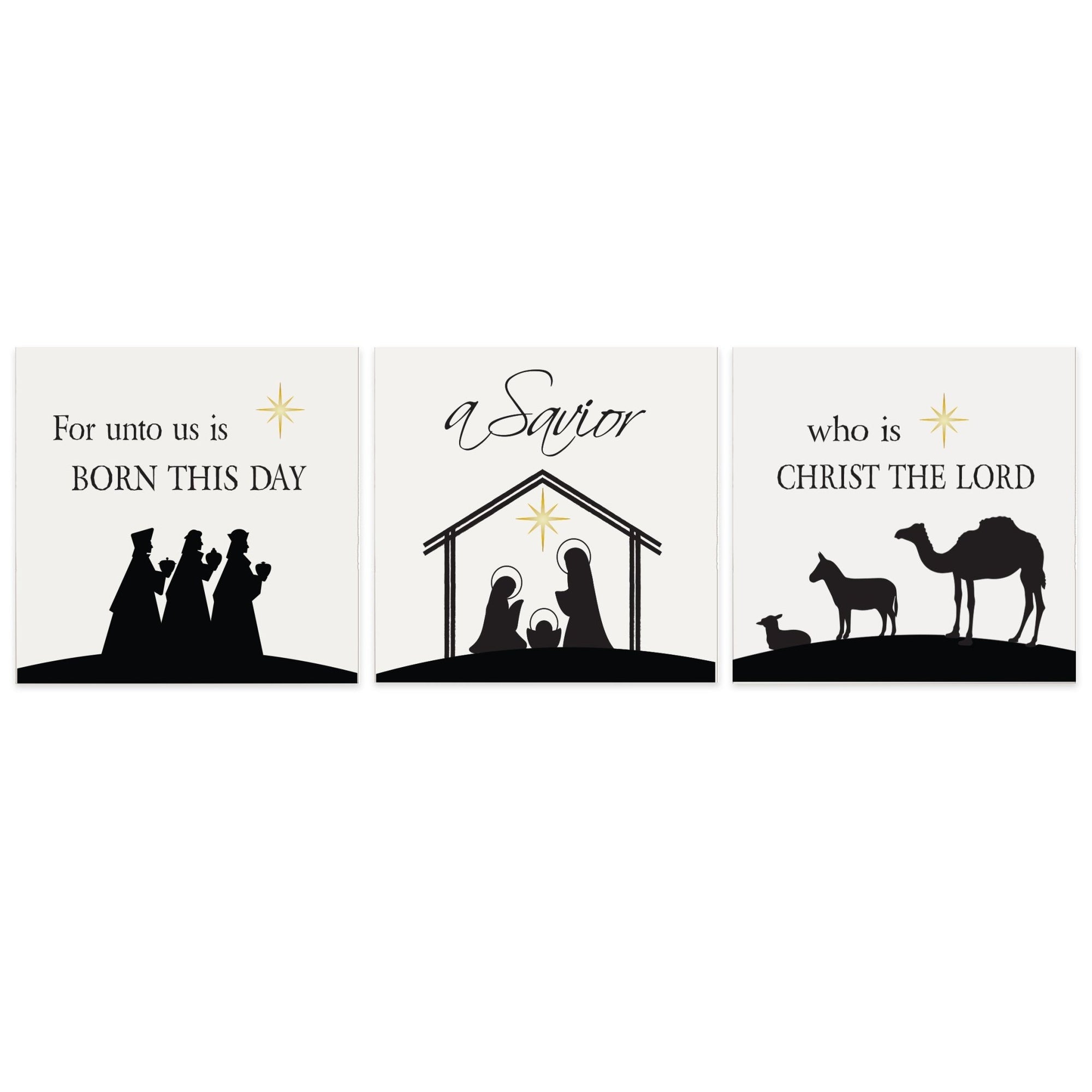 Merry Christmas 3 Piece Shadow Box Set - For Unto Us - LifeSong Milestones