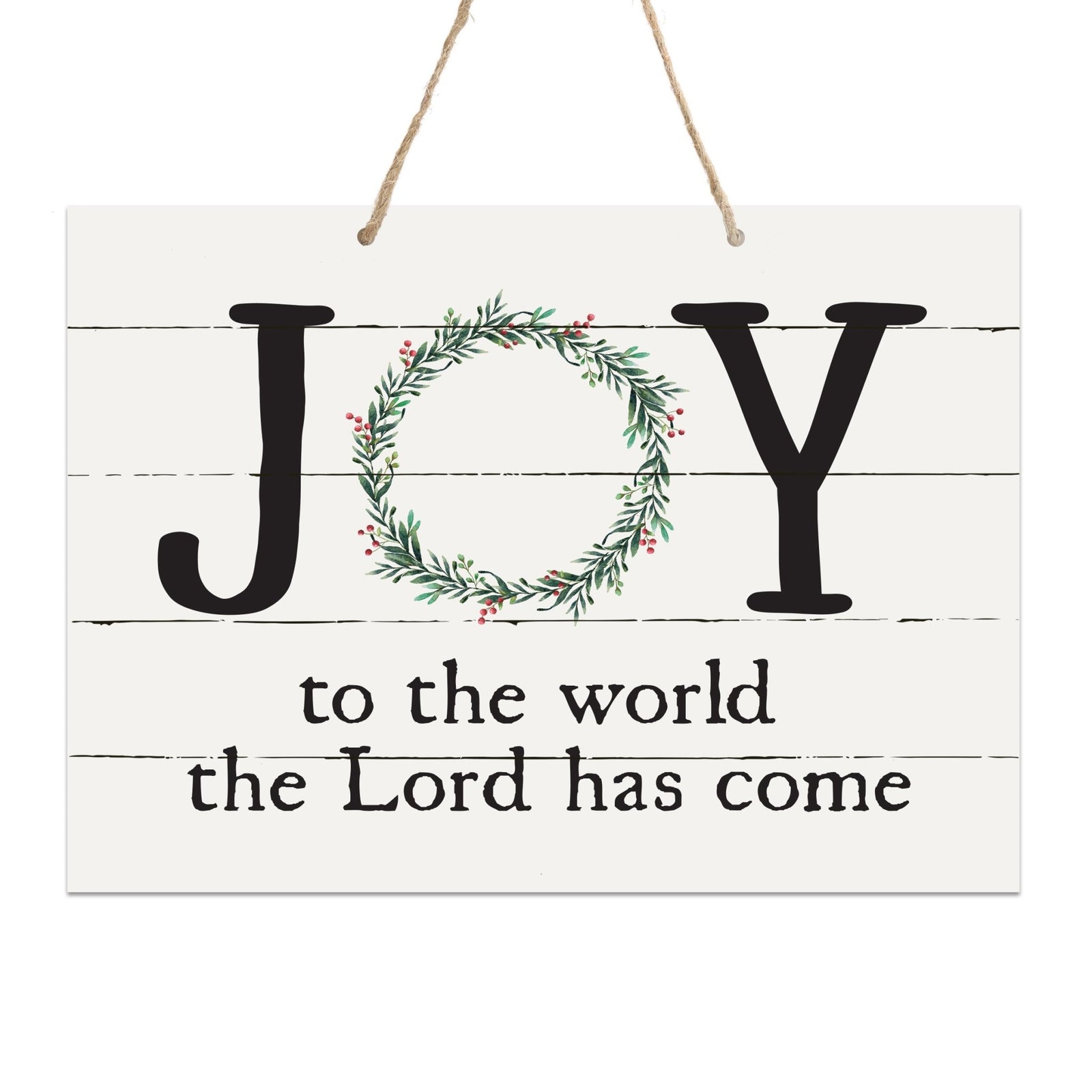 Merry Christmas Wall Hanging Sign - Joy To The World - LifeSong Milestones