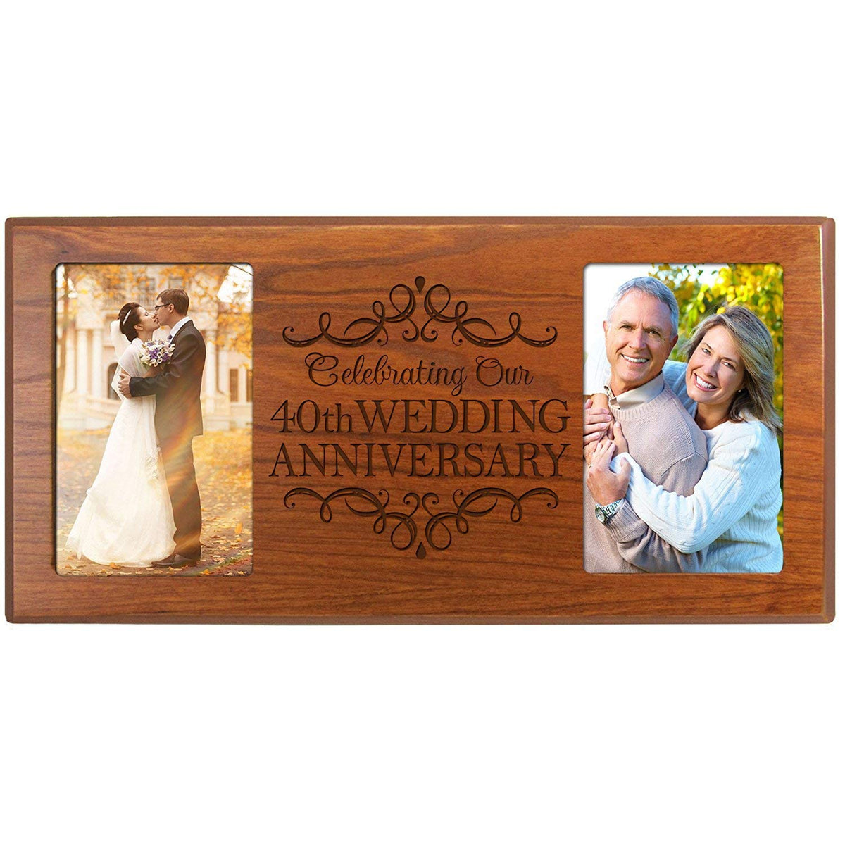 Personalized 40th Wedding Anniversary Double Picture Frame Gift Ideas ...