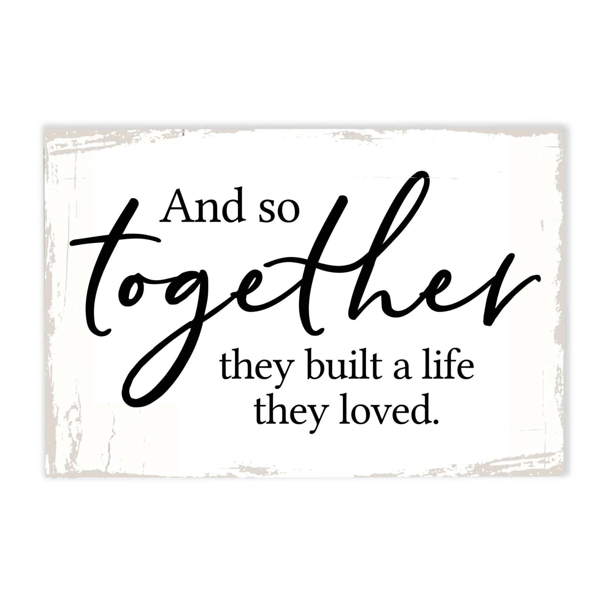 Modern Inspirational 5.5x8in Wooden Plaque Family And Home Tabletop Decor - And So Together - LifeSong Milestones