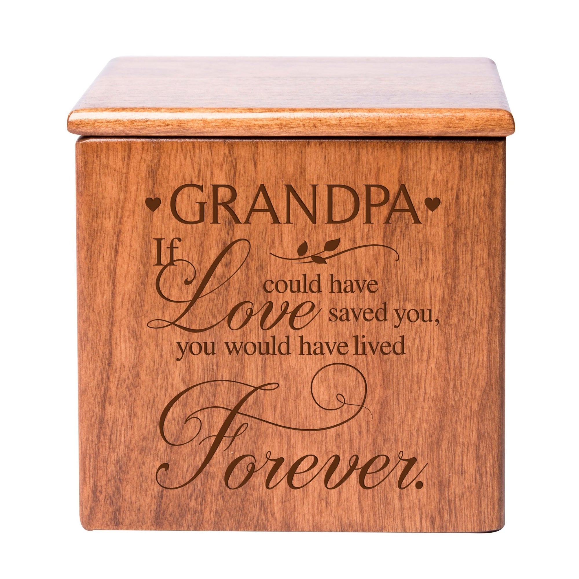 Funeral Wooden Keepsake Urn Box for Grandpa's Memory