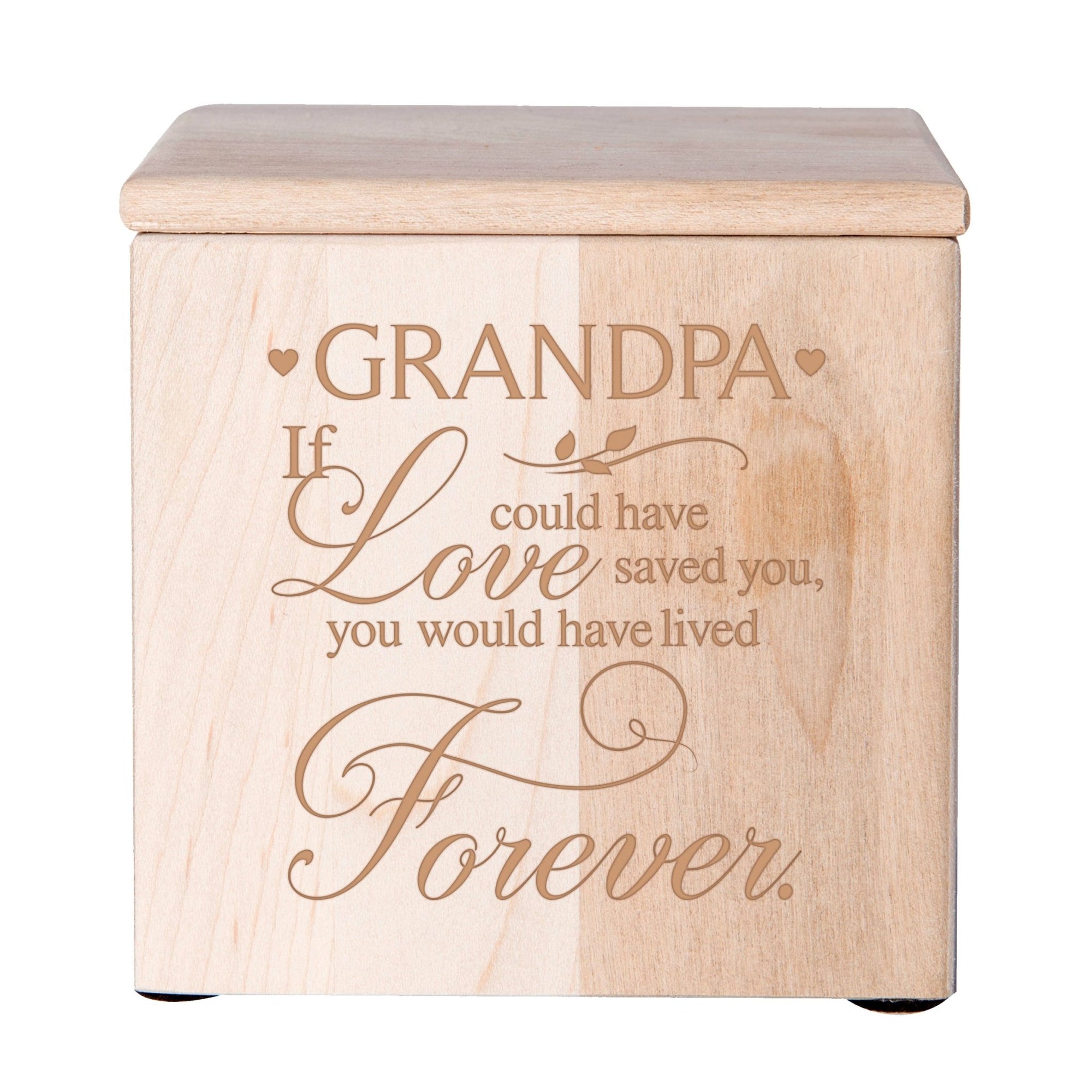 Funeral Wooden Keepsake Urn Box for Grandpa's Memory