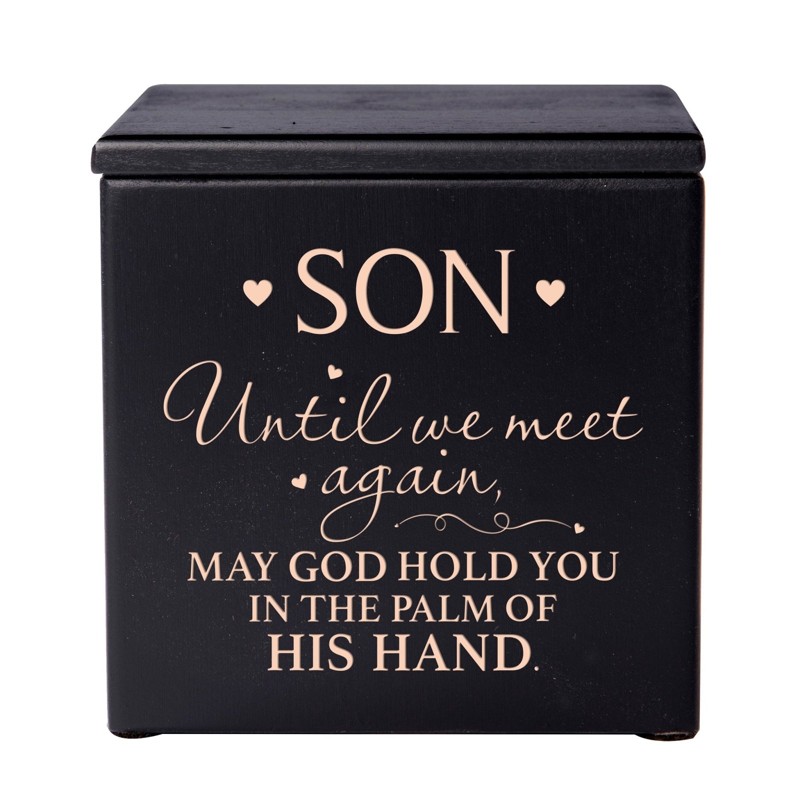 Decorative Small Memorial Wooden Keepsake Urns Box For Son