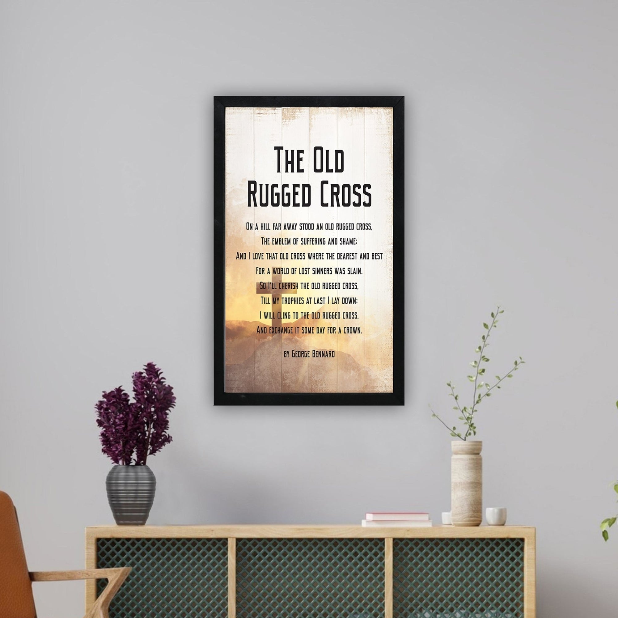 Modern-Inspired Framed Shadow Box For Home & Gift Ideas - The Old Rugged Cross - LifeSong Milestones