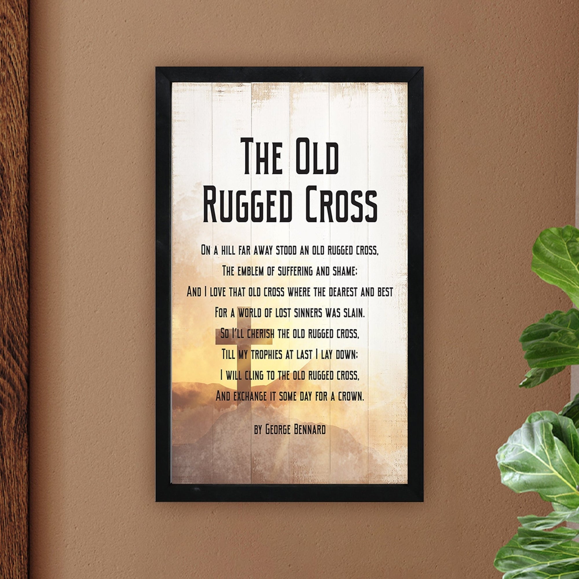 Modern-Inspired Framed Shadow Box For Home & Gift Ideas - The Old Rugged Cross - LifeSong Milestones