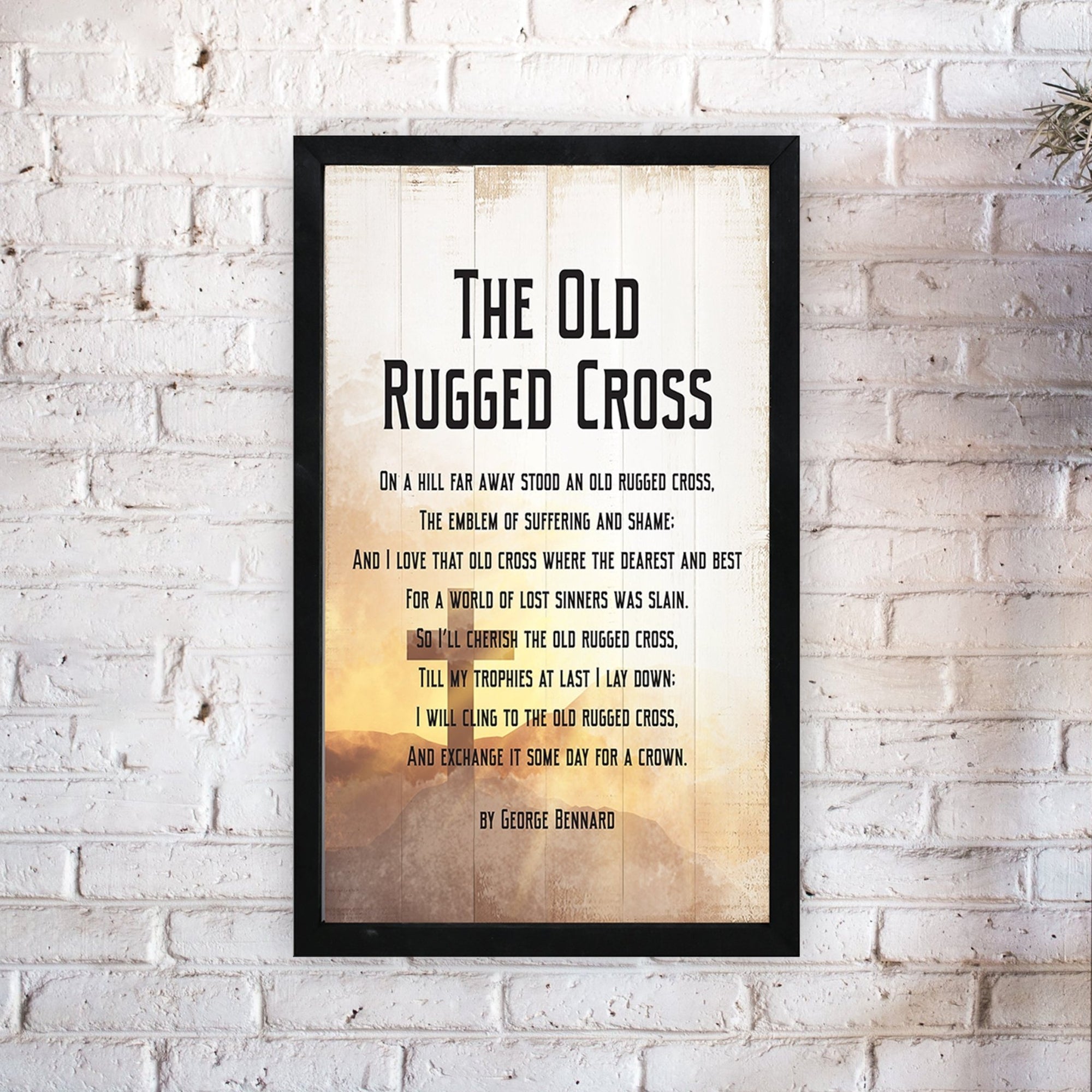 Modern-Inspired Framed Shadow Box For Home & Gift Ideas - The Old Rugged Cross - LifeSong Milestones