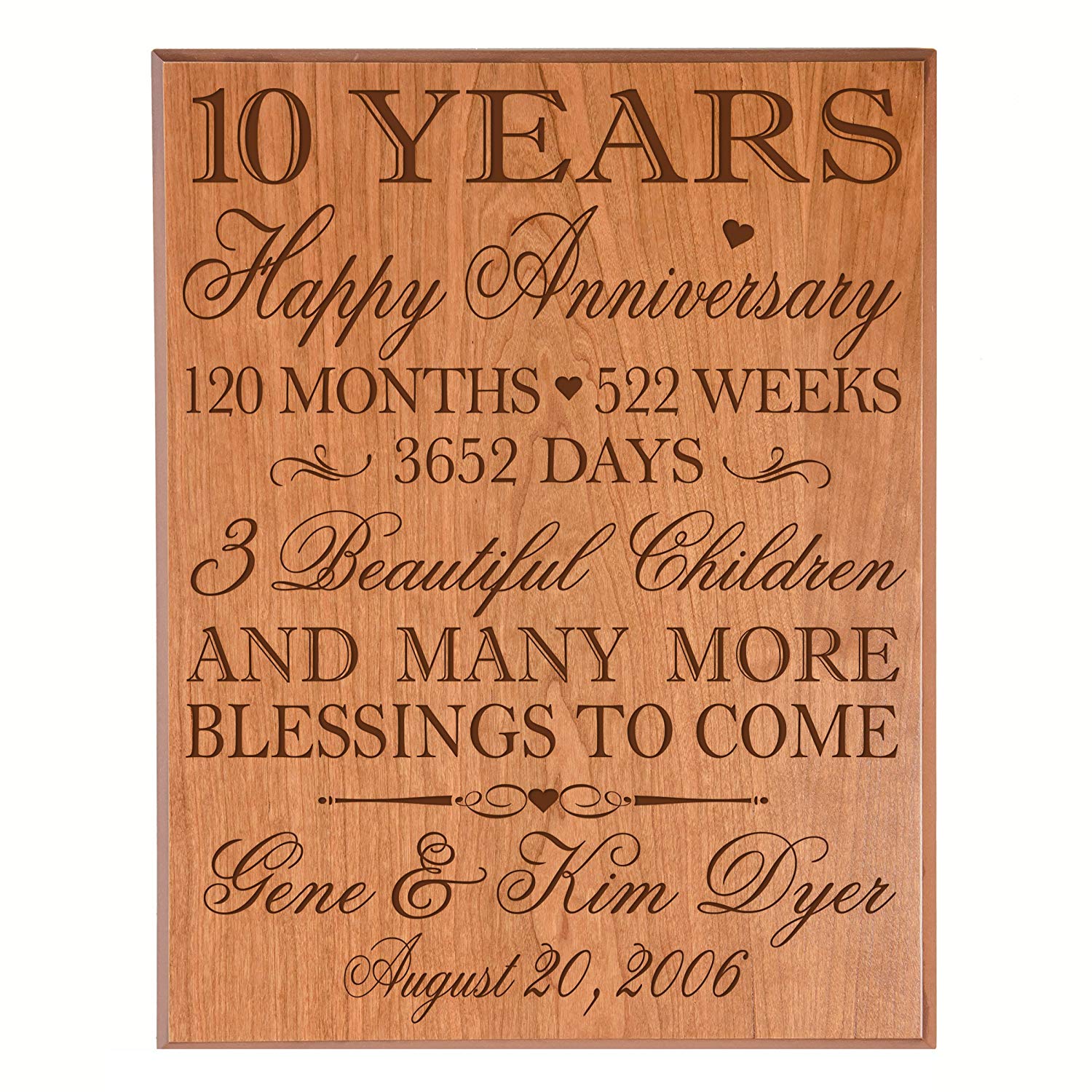 WOODAMORE 10 Year Anniversary Wood Gifts for Him - 10 Year Anniversary Card  f