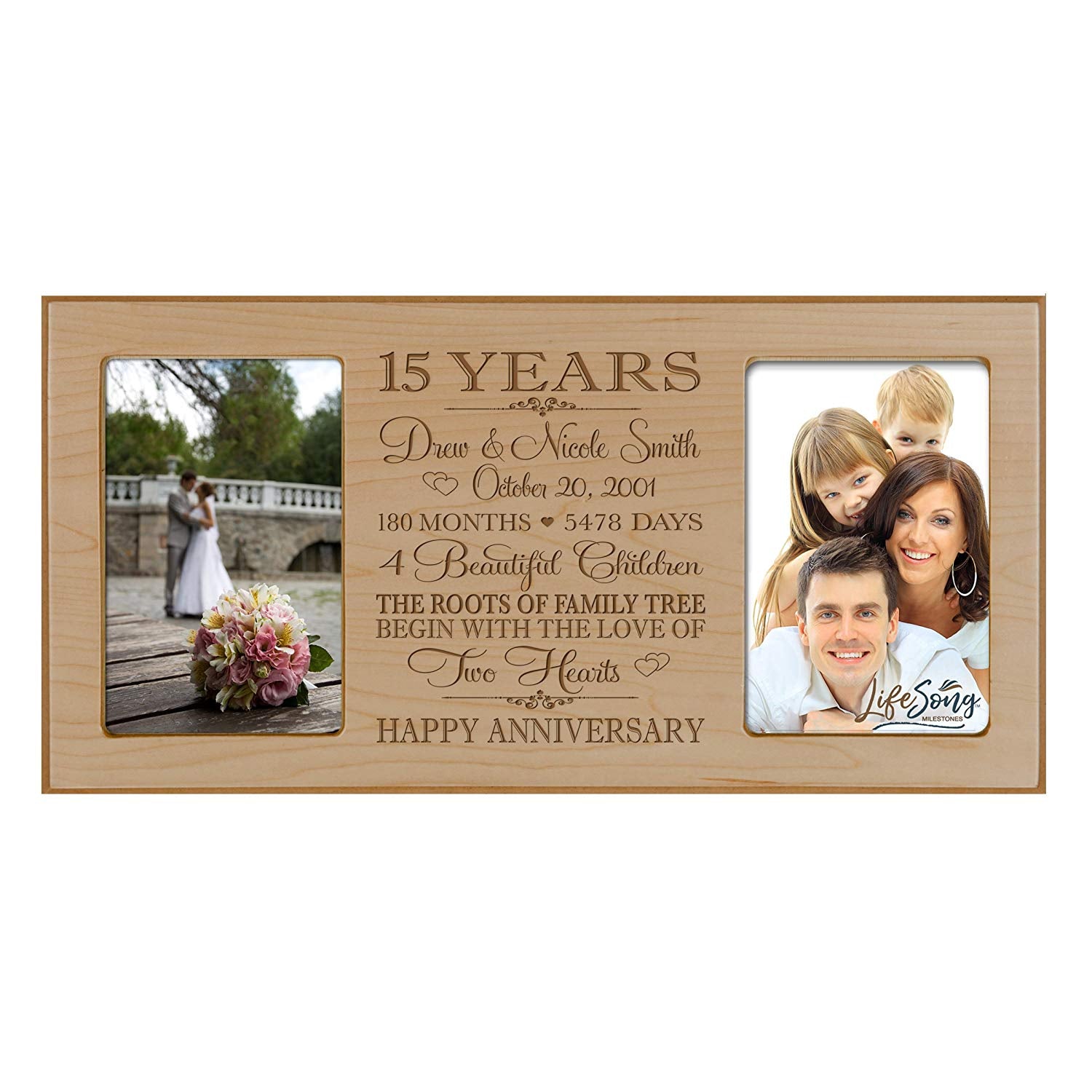 15 Years 15th Wedding Anniversary, Crystal Gifts for Couple Her Him Husband  Wife Parents Friends Memorial Valentines Mother's Day Gifts