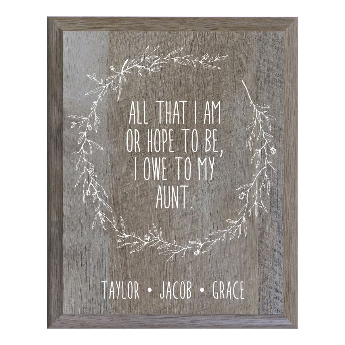 Personalized 8 x 10 Mother's Day Plaque - All That I Am - Barnwood - LifeSong Milestones