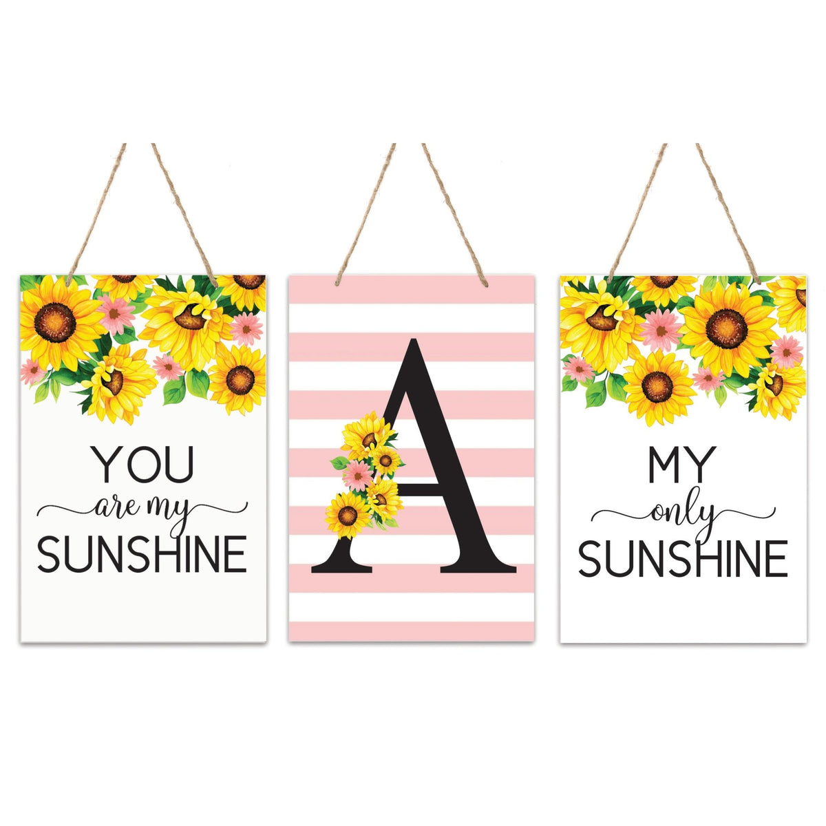 Personalized Baby Birth Arrival Monogram Signs - Sunshine Sunflowers - LifeSong Milestones