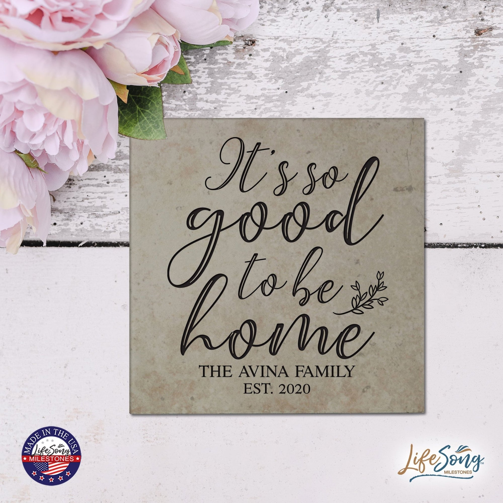Personalized Ceramic Trivet with Inspirational verse 5.75in (It's So Good) - LifeSong Milestones