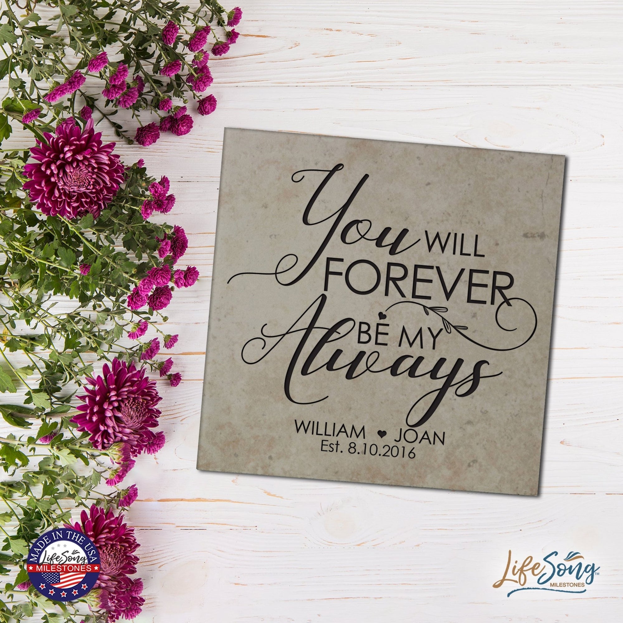 Personalized Ceramic Trivet with Inspirational verse 5.75in (You Will Forever) - LifeSong Milestones