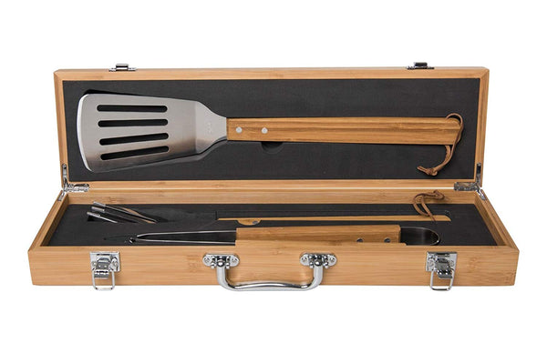 BBQ Grilling Set with Personalized Bamboo Case