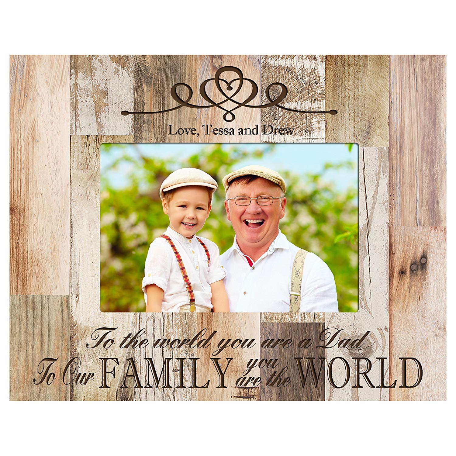 Personalized Engraved Birthday Picture Frame Gift for Dad - World - LifeSong Milestones