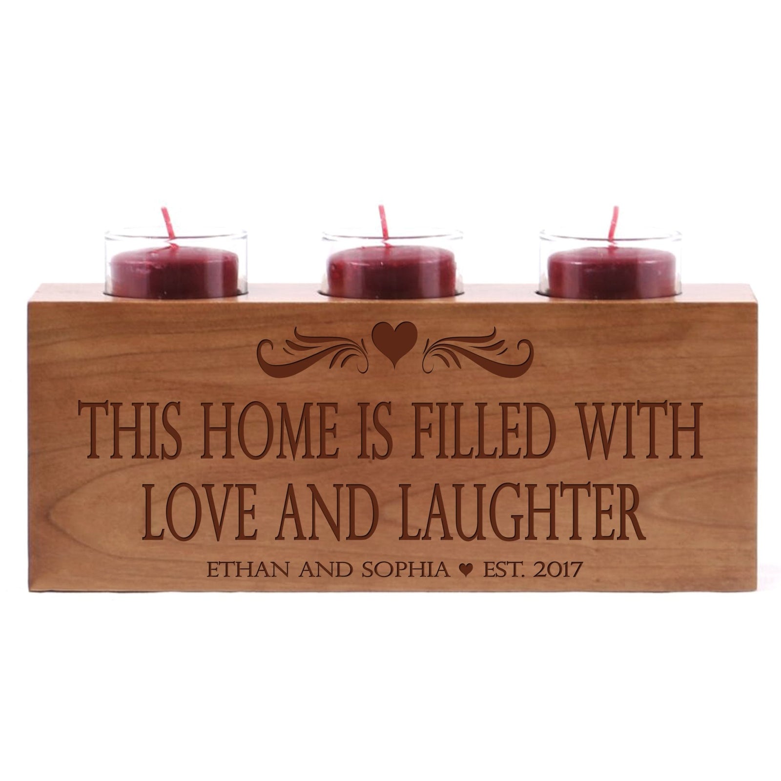 Personalized Everyday Cherry Candle Holder - This Home Is Filled - LifeSong Milestones