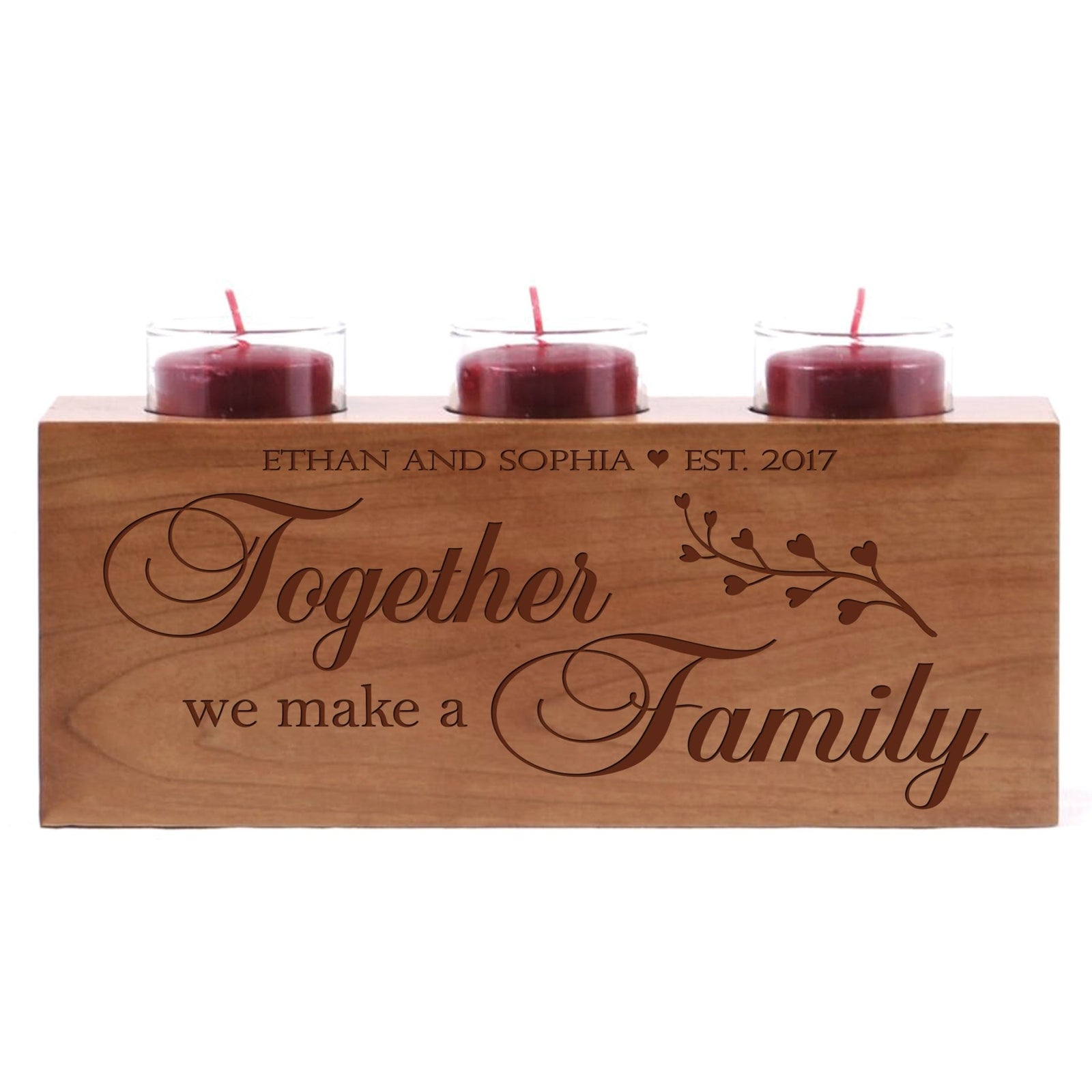 Personalized Everyday Cherry Candle Holder - We Make A Family - LifeSong Milestones