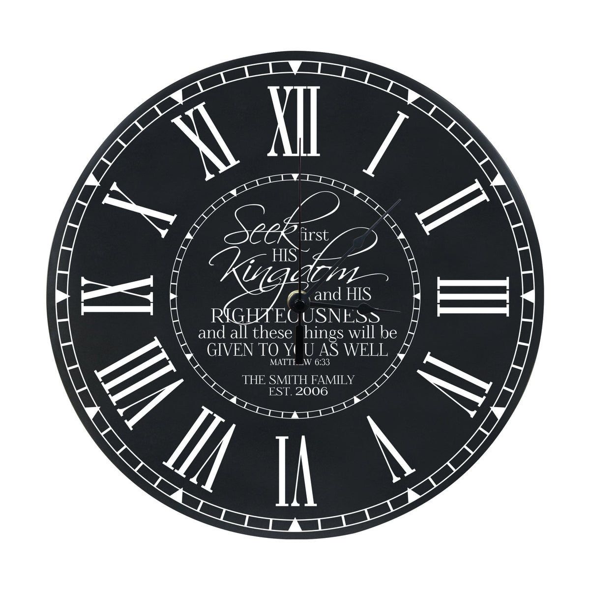 Personalized Everyday Home and Family Clocks - Seek First His Kingdom - LifeSong Milestones