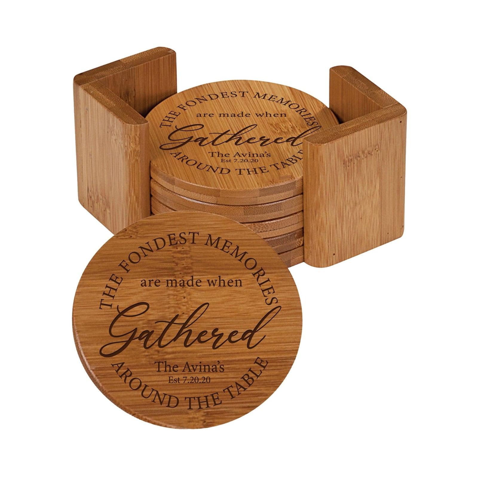 Personalized high quality Engraved Kansas State Puzzle 4 Piece Bamboo Coaster Set with Case