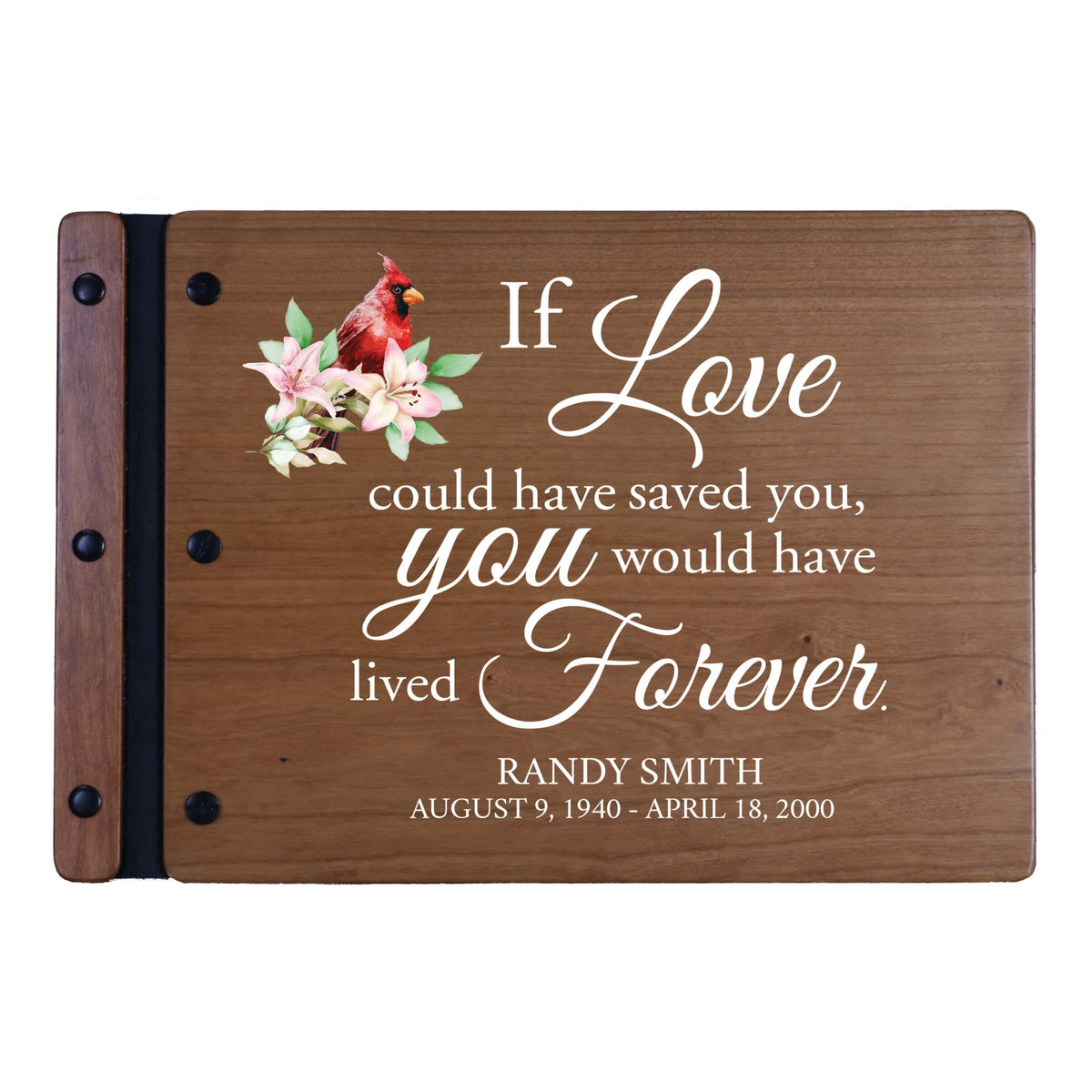 Personalized Funeral Wooden Guestbook for Memorial Service - If Love Could Have Saved - LifeSong Milestones