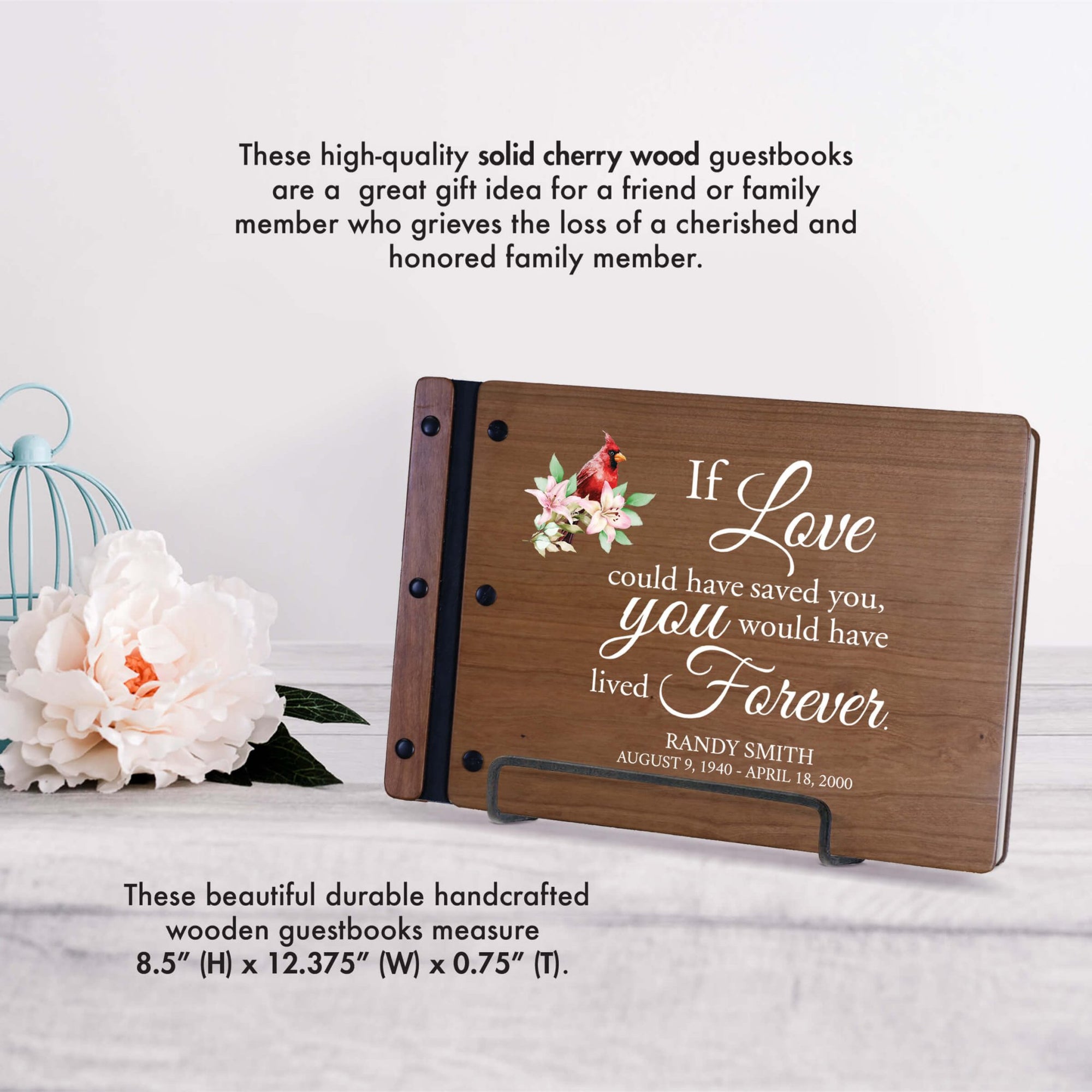 Personalized Funeral Wooden Guestbook for Memorial Service - If Love Could Have Saved - LifeSong Milestones