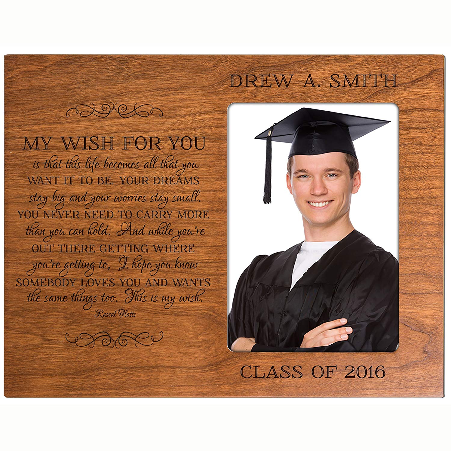 Personalized Graduation Picture Frame Gift - My Wish for You Cherry