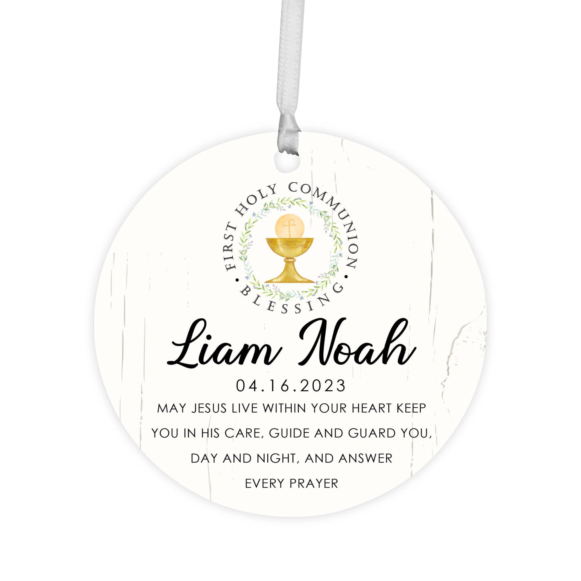 Personalized Holy Communion Wooden Ornament - May The Grace - LifeSong Milestones