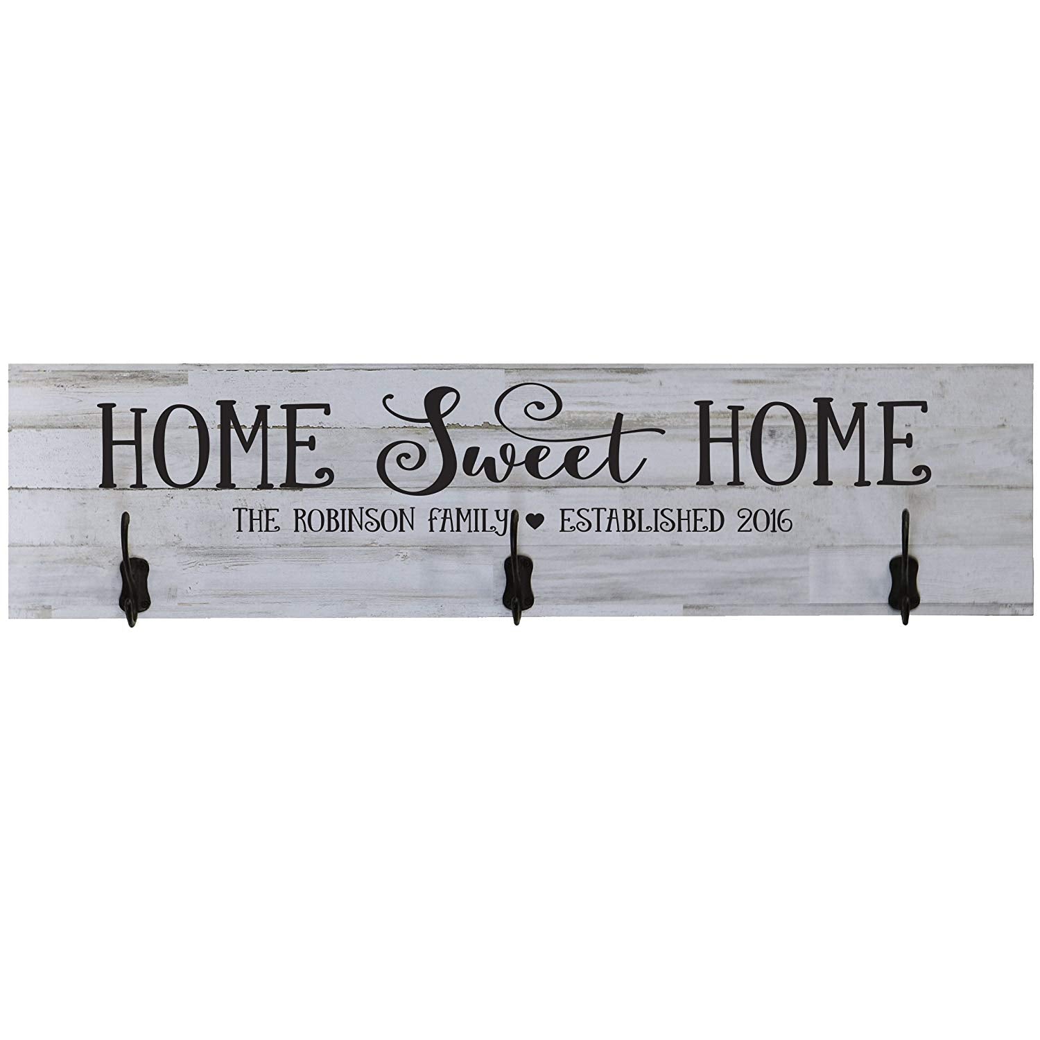 Personalized Home Sweet Home Coat Rack Wall Sign - LifeSong Milestones