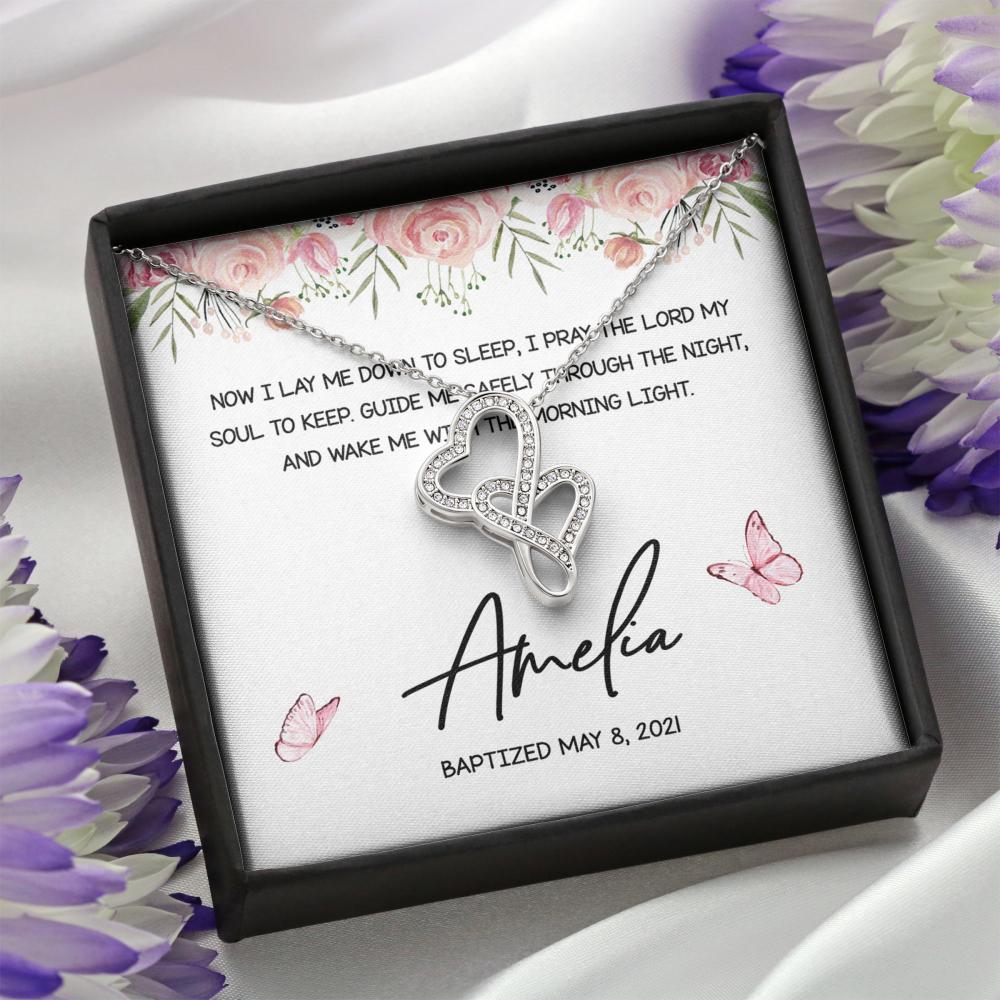 Personalized Joined Silver Hearts Necklace From Mom To Daughter Now I -  LifeSong Milestones