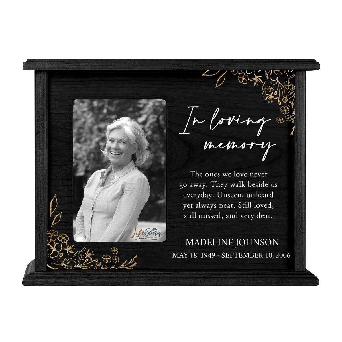 Personalized Engraved Photo Cremation Urn Box Memorial Gift