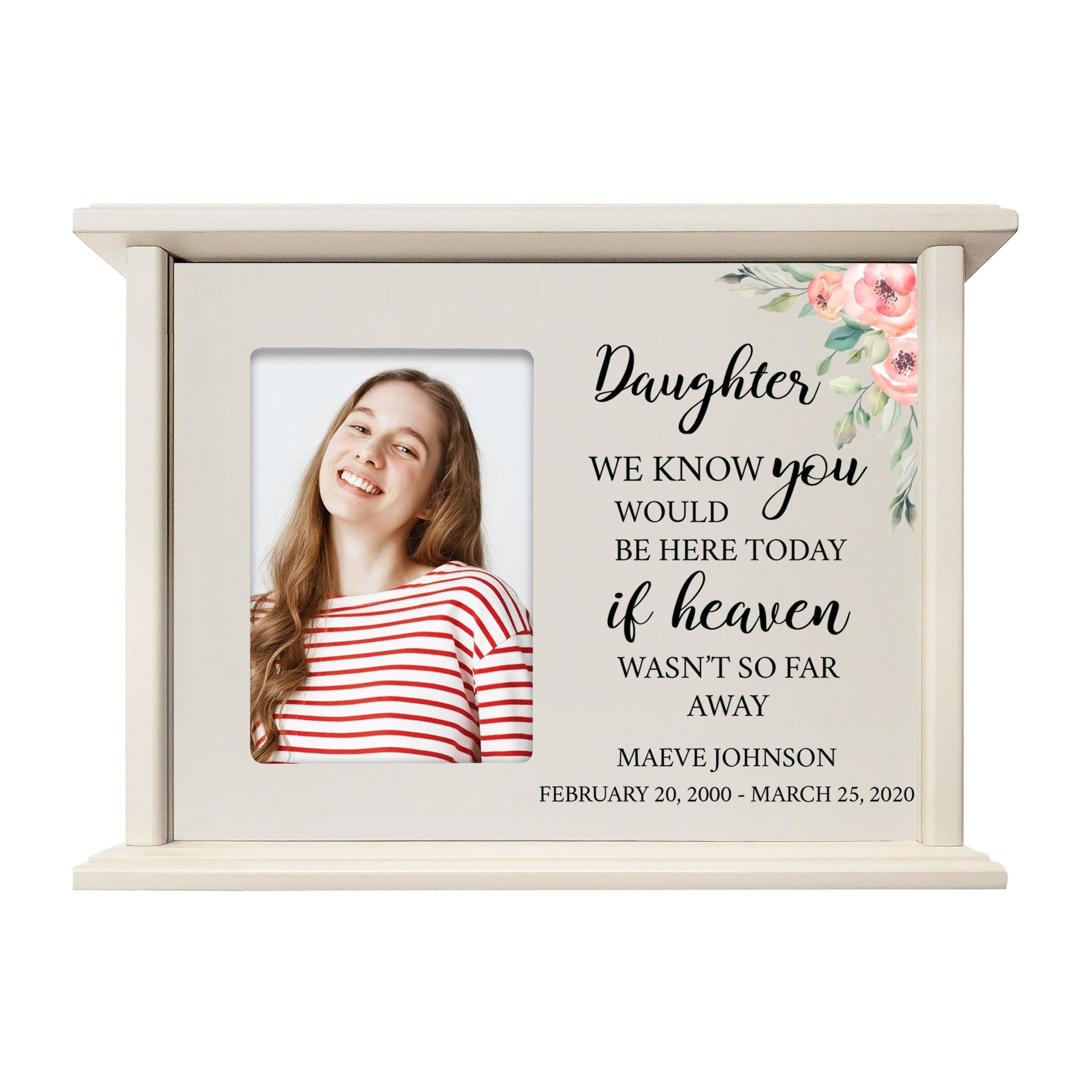 Engraved Funeral Cremation Urn for daughter