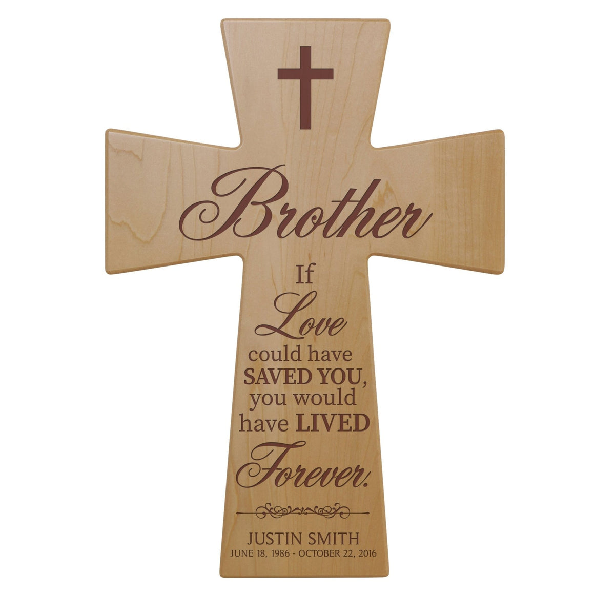 Personalized Memorial Engraved Wall Cross Bereavement Gifts - If Love Could Have Saved - LifeSong Milestones