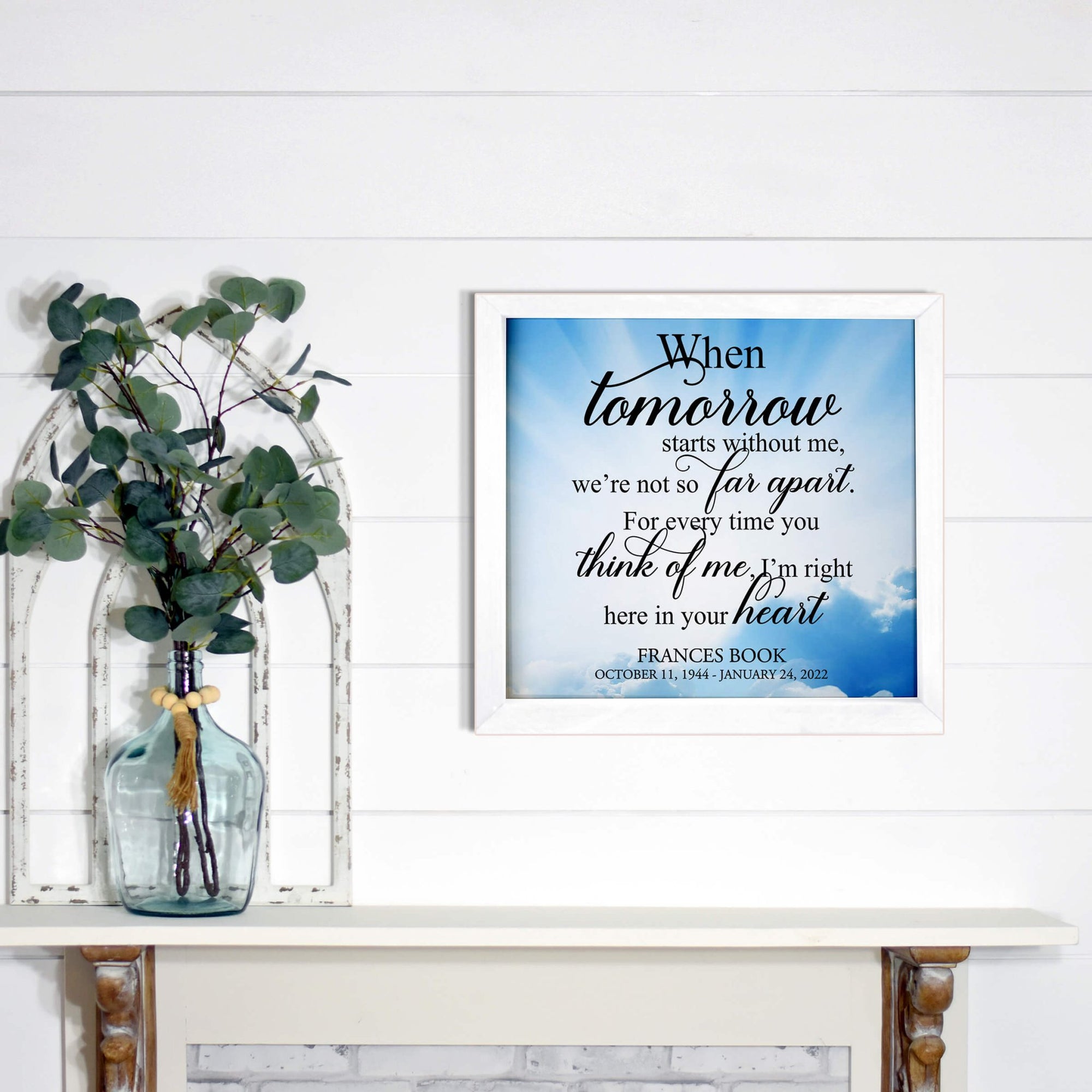 Personalized Memorial Framed Shadow Box for Loss of Loved One - LifeSong Milestones