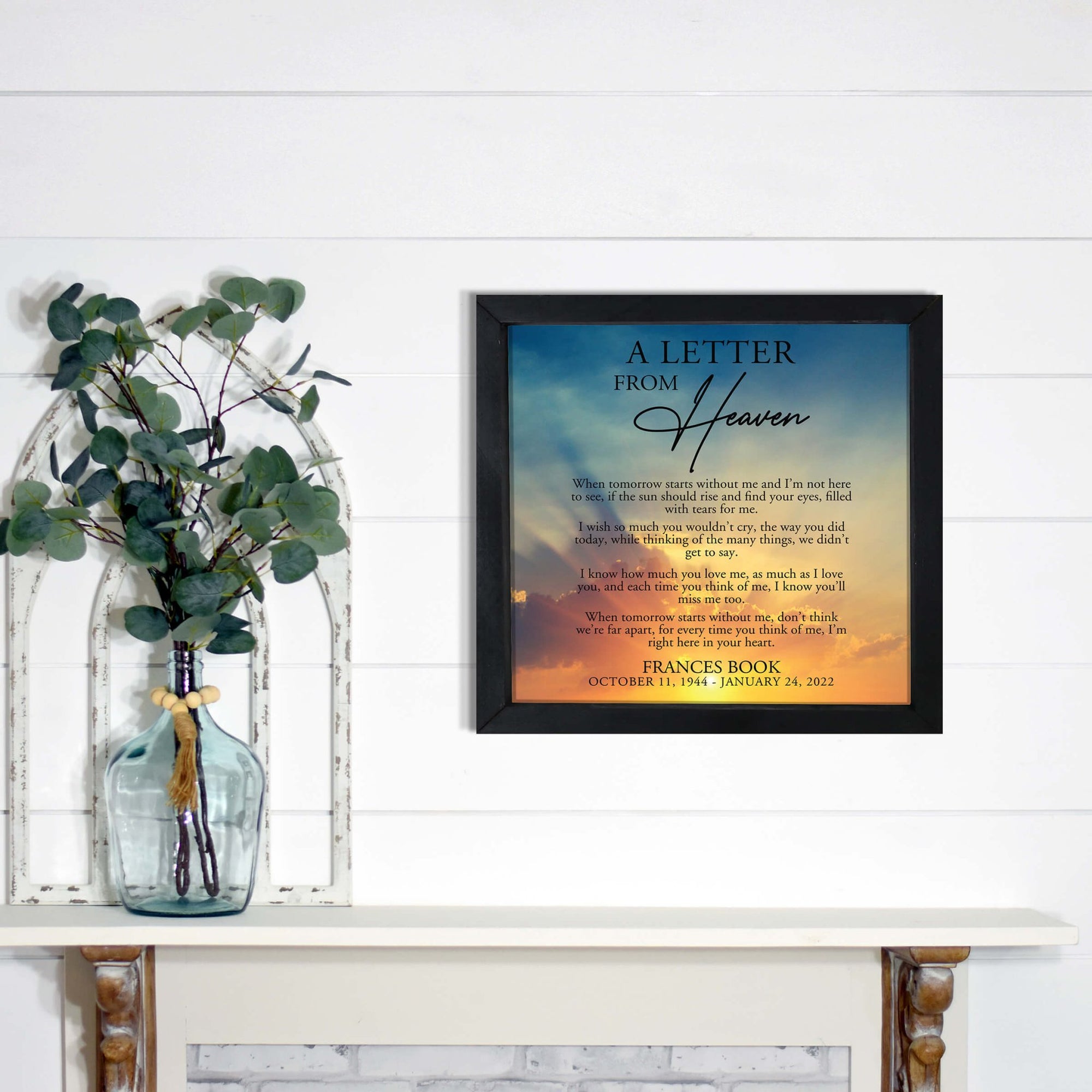 Personalized Memorial Framed Shadow Box for Loss of Loved One - LifeSong Milestones