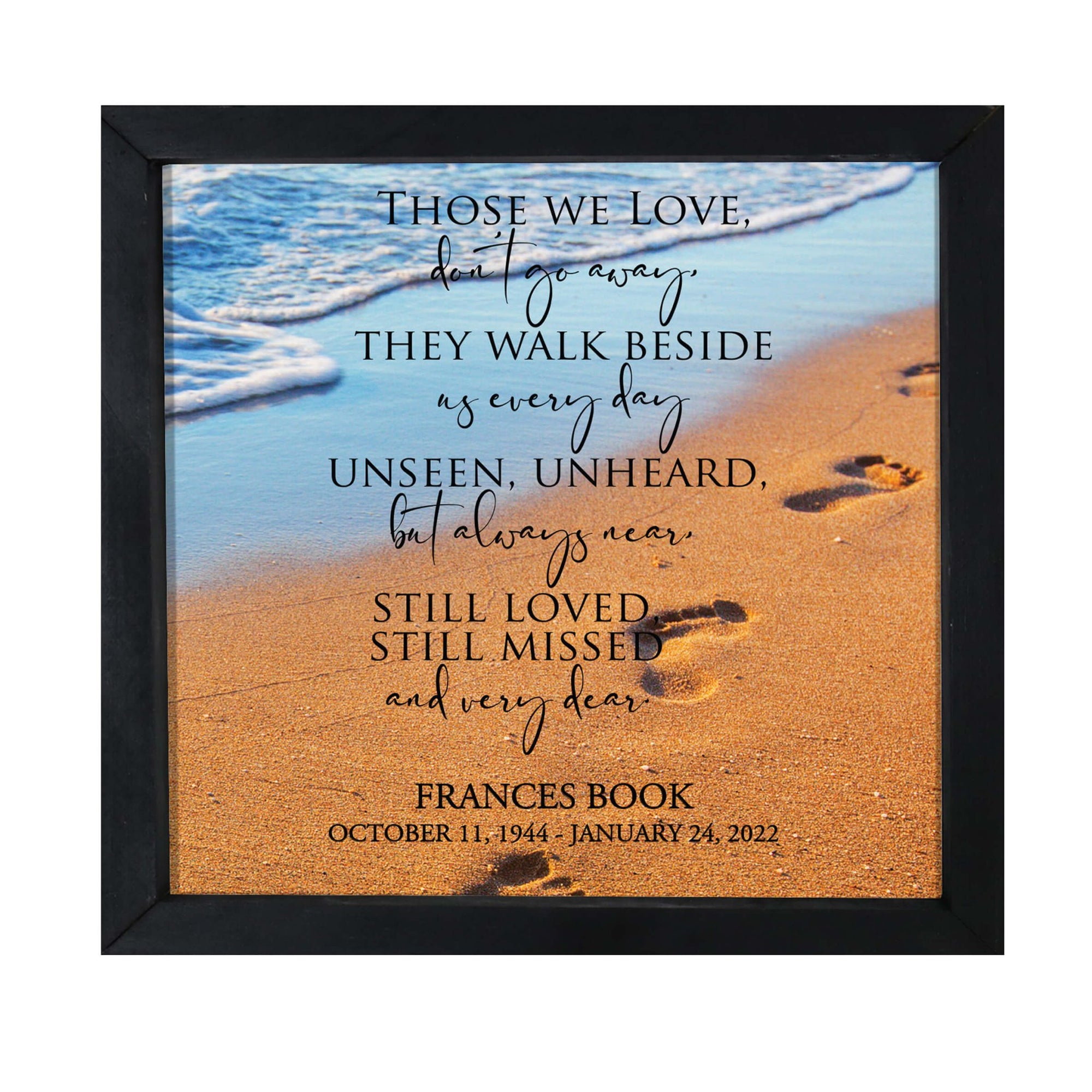 Personalized Memorial Framed Shadow Box for Loss of Loved One - LifeSong Milestones