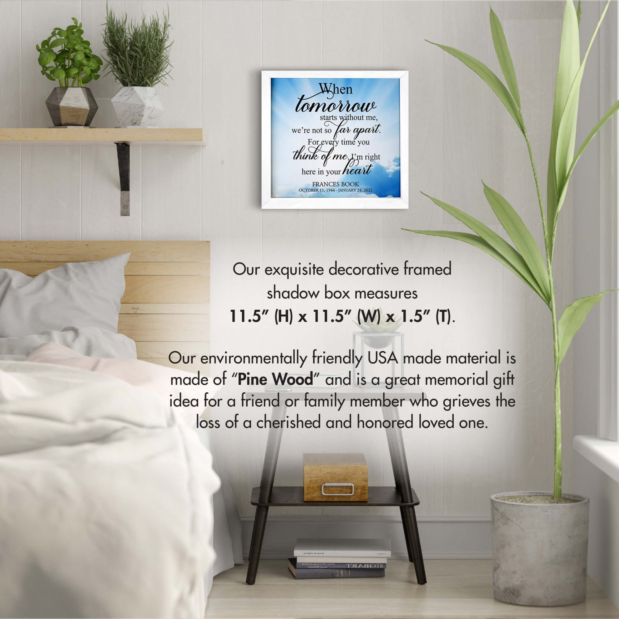 Personalized Memorial Framed Shadow Box for Loss of Loved One - LifeSong Milestones