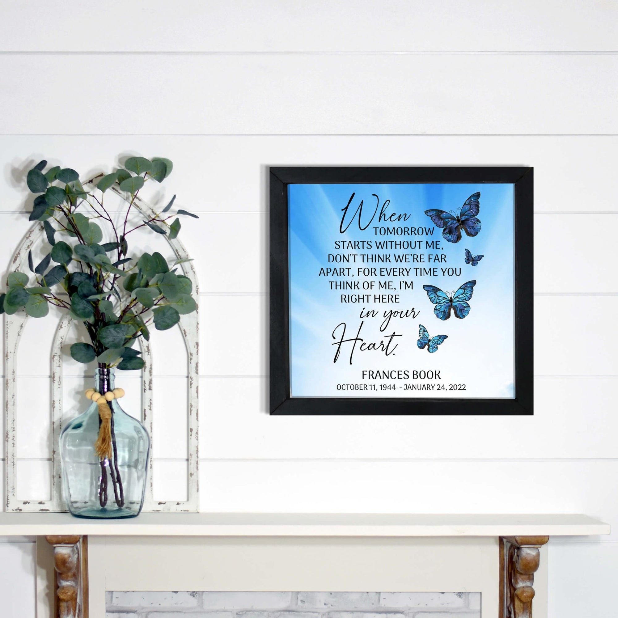 Personalized Memorial Framed Shadow Box for Loss of Loved One - LifeSong Milestones