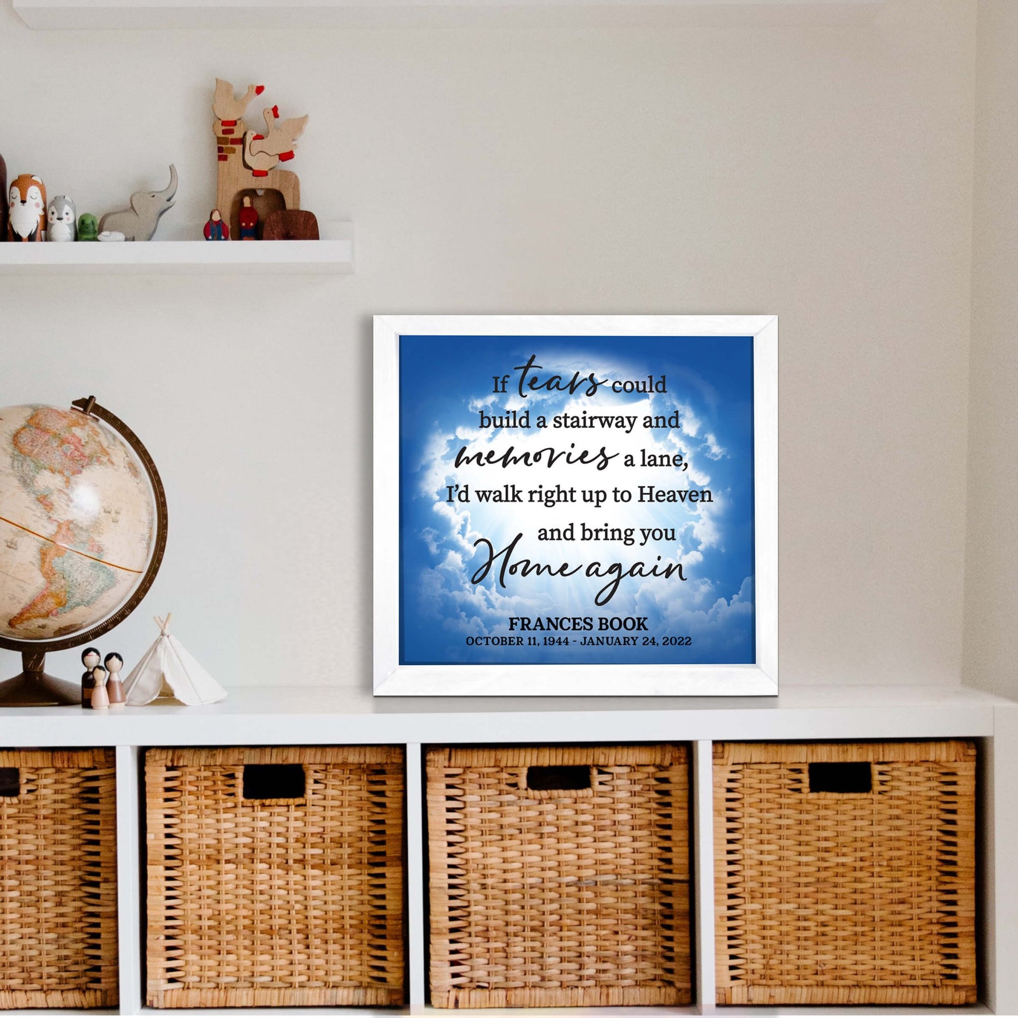 Personalized Memorial Framed Shadow Box for Loss of Loved One - LifeSong Milestones