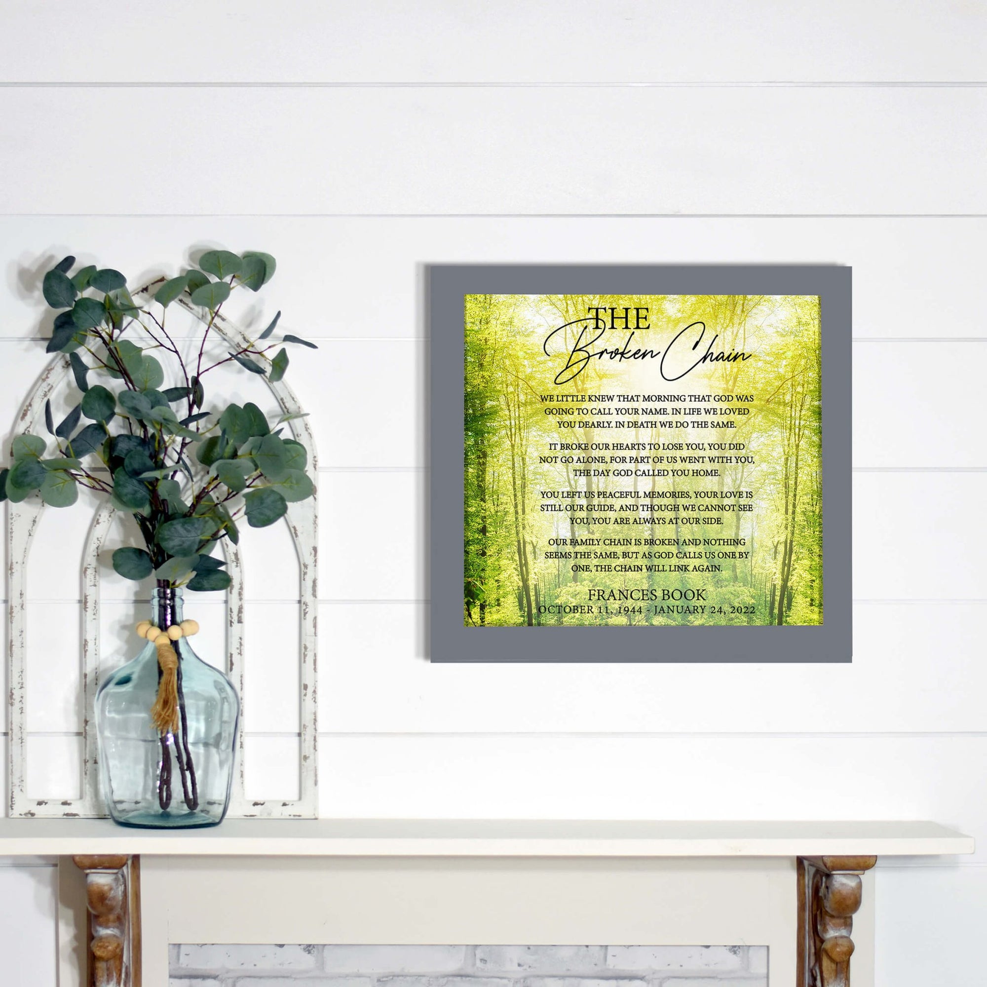 Personalized Memorial Framed Shadow Box for Loss of Loved One - LifeSong Milestones