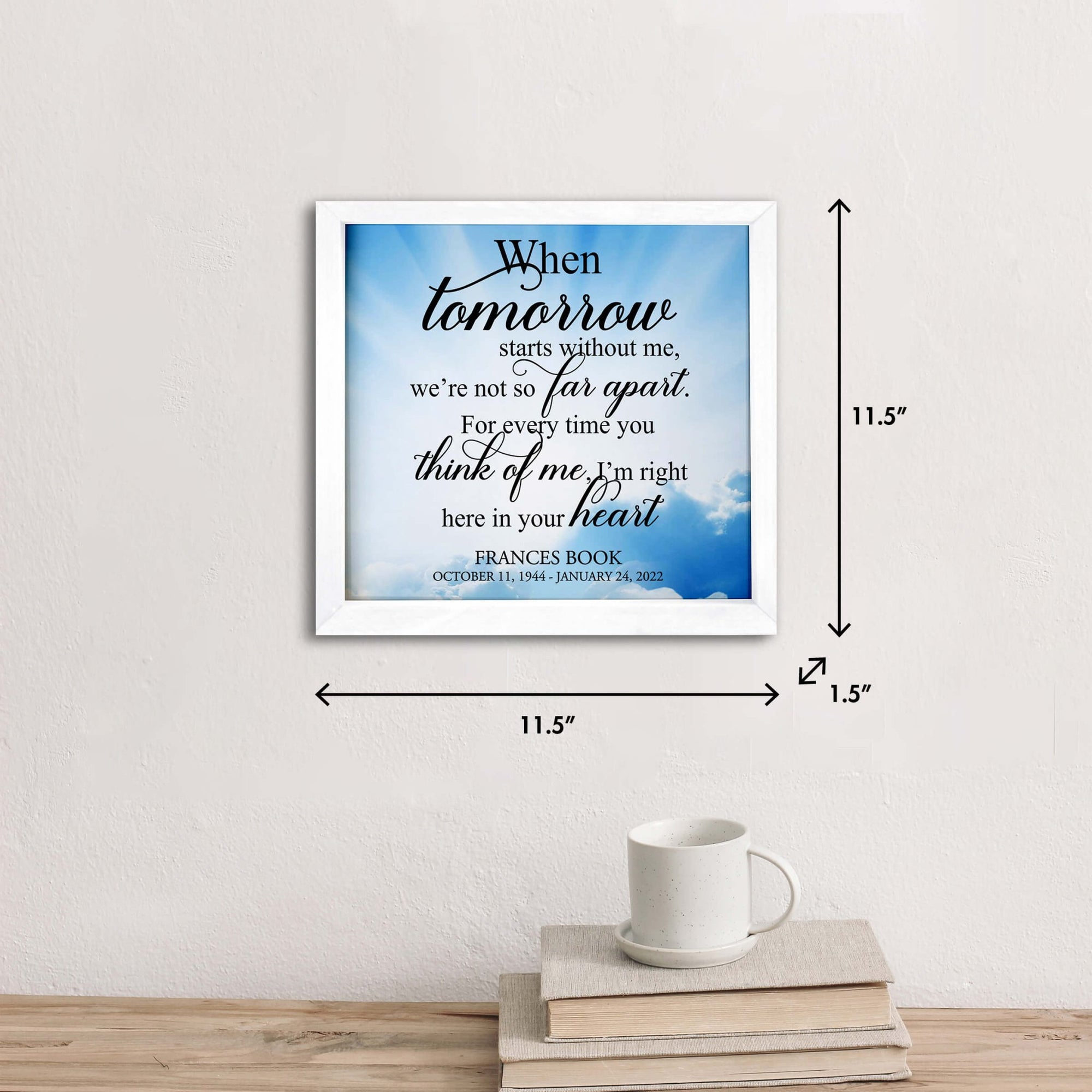 Personalized Memorial Framed Shadow Box for Loss of Loved One - LifeSong Milestones