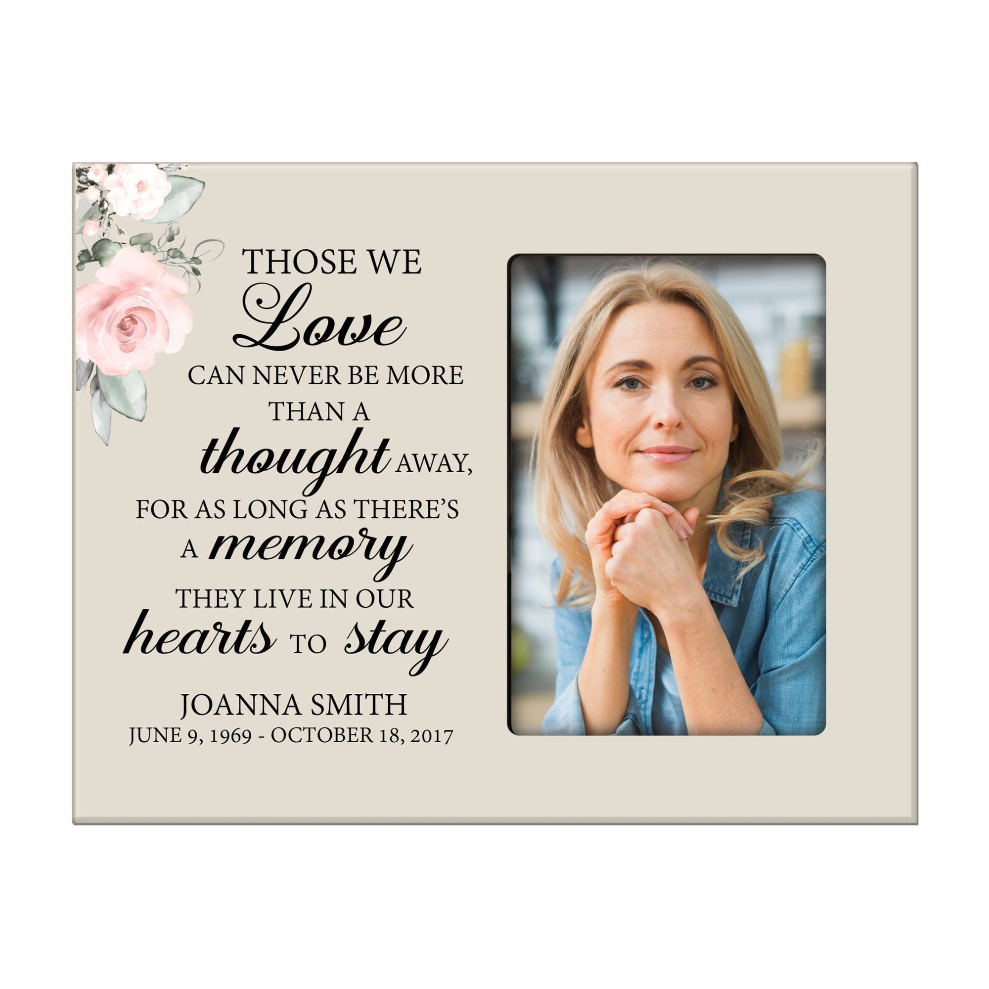 Personalized Memorial Photo Farme - A Thought Away - LifeSong Milestones