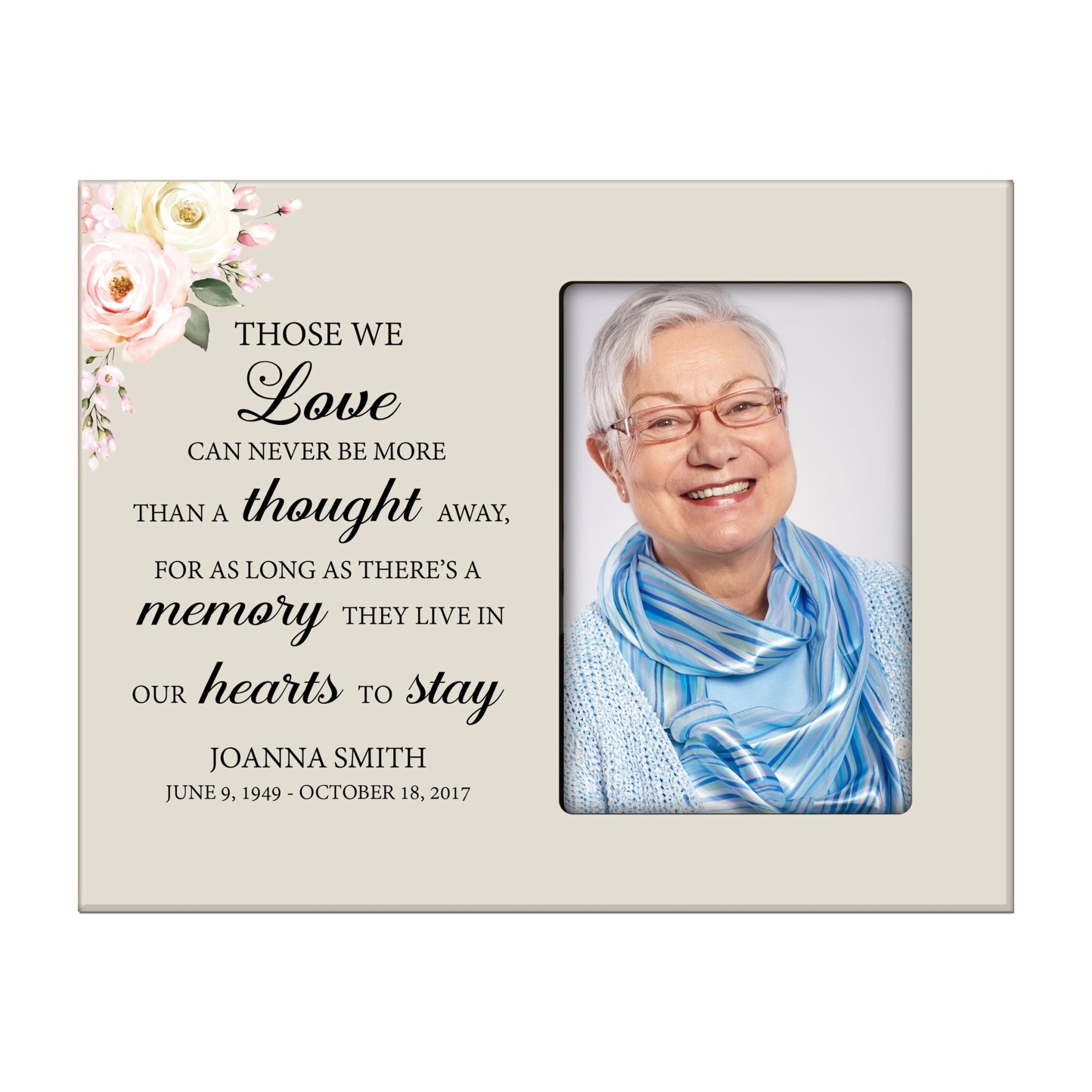 Personalized Memorial Photo Farme - A Thought Away - LifeSong Milestones