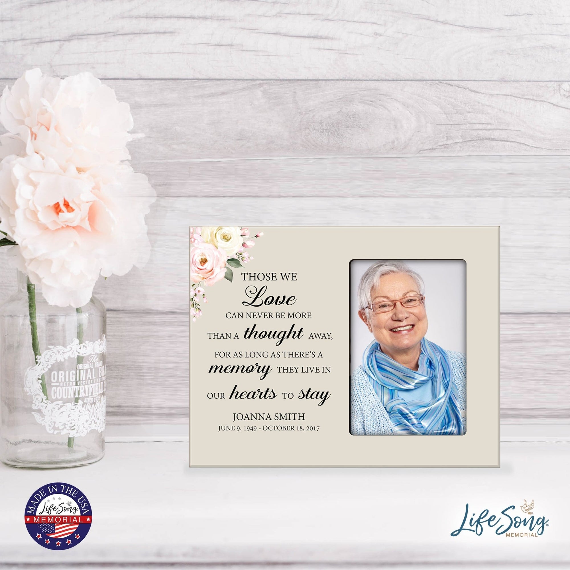 Personalized Memorial Photo Farme - A Thought Away - LifeSong Milestones