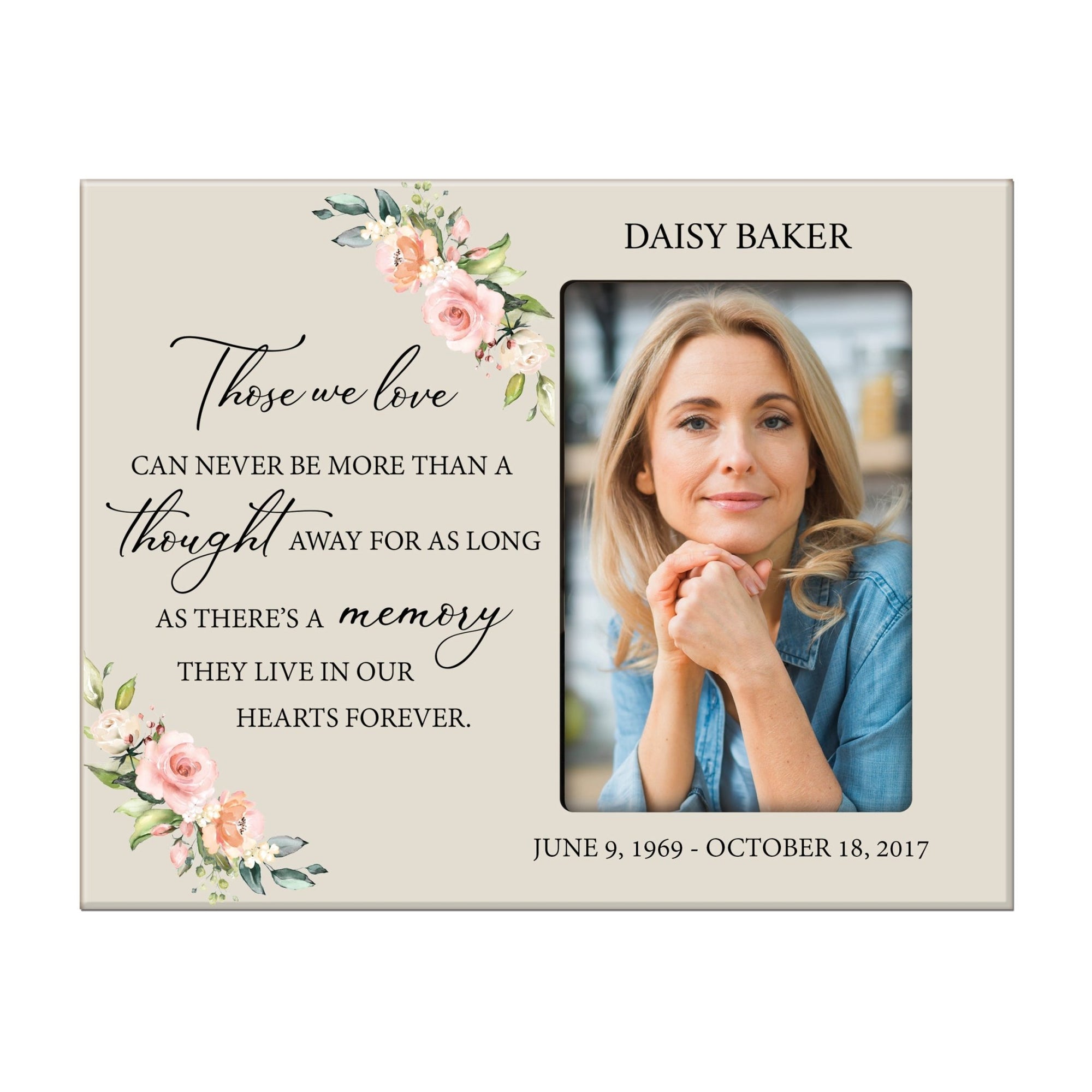 Personalized Memorial Photo Farme - A Thought Away - LifeSong Milestones